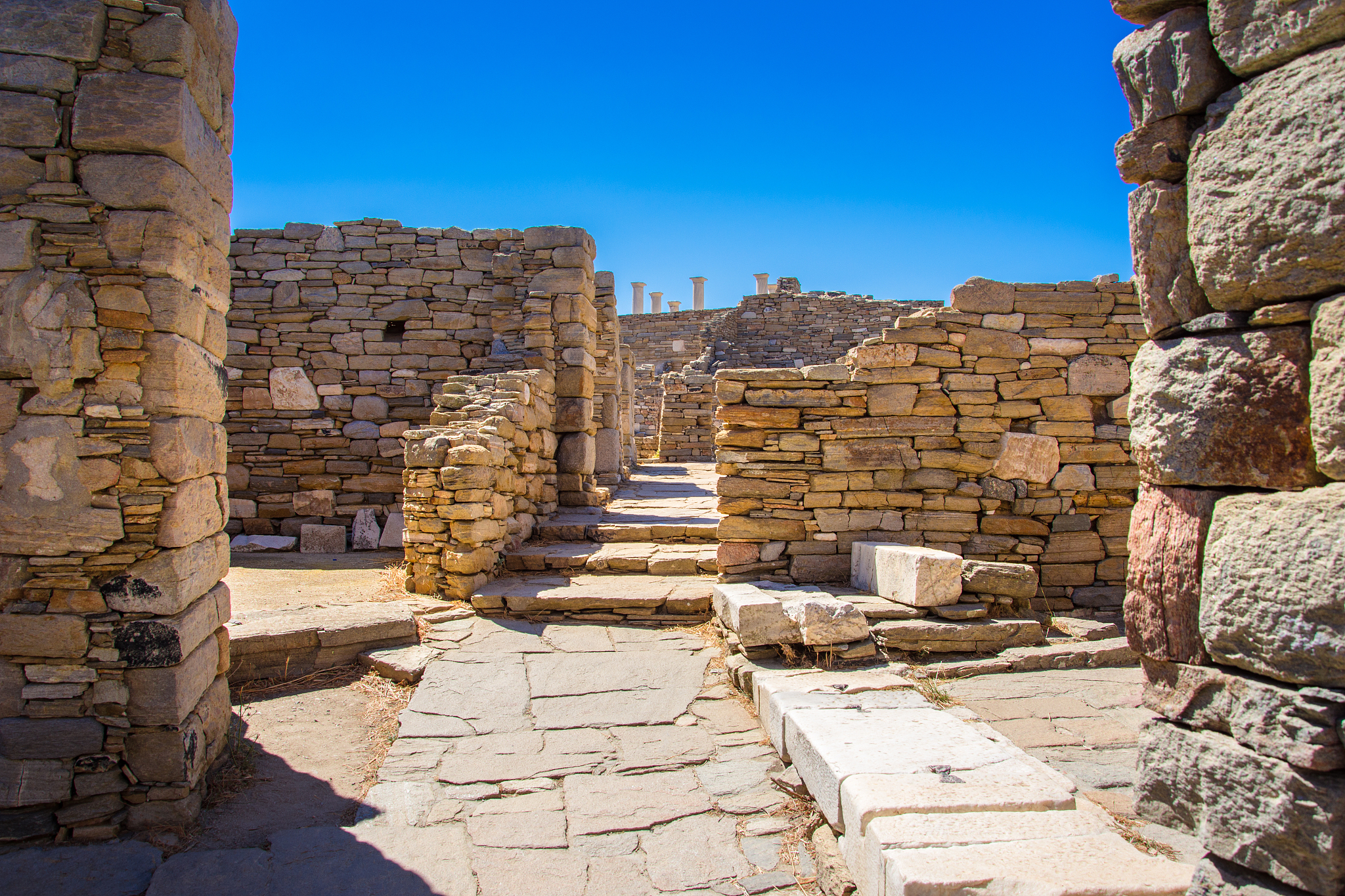 ancient ruinsin the island of delos in cyclades, one of the most