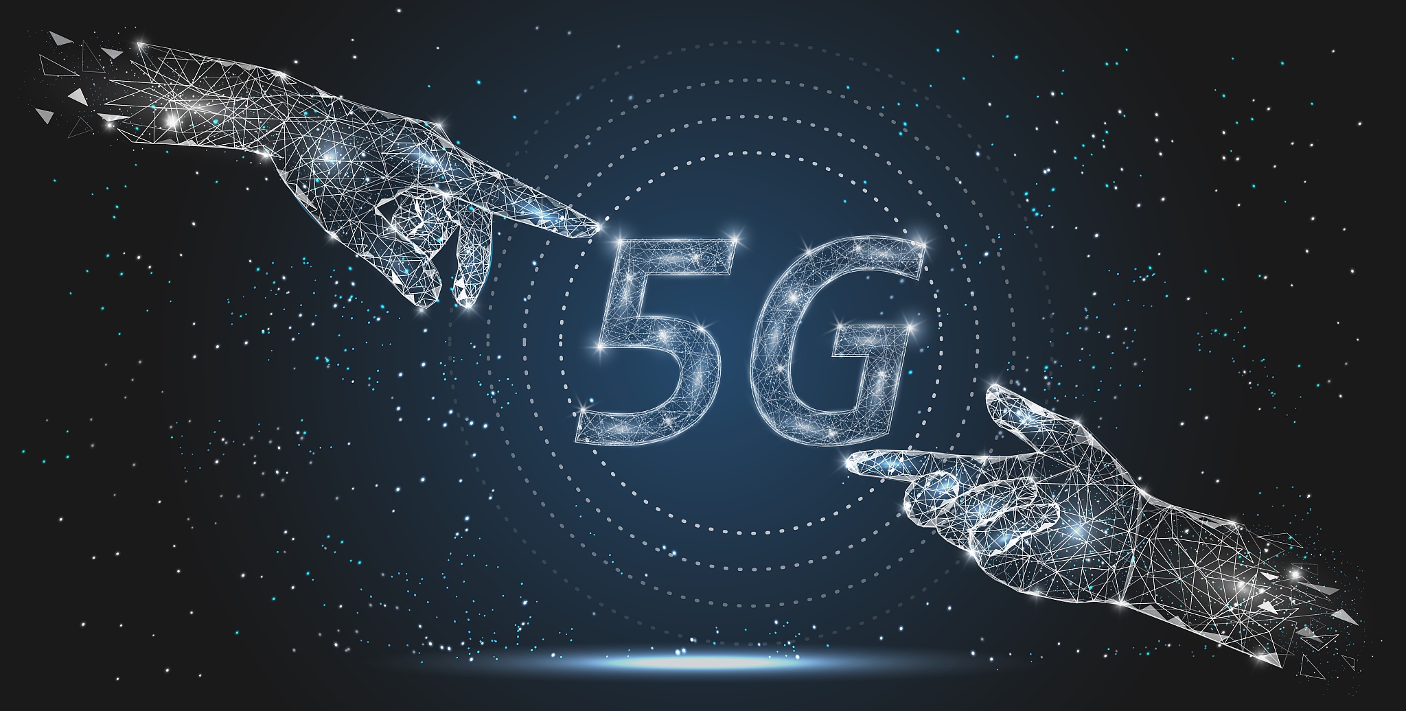 5g network technology, vector polygonal art style illustration