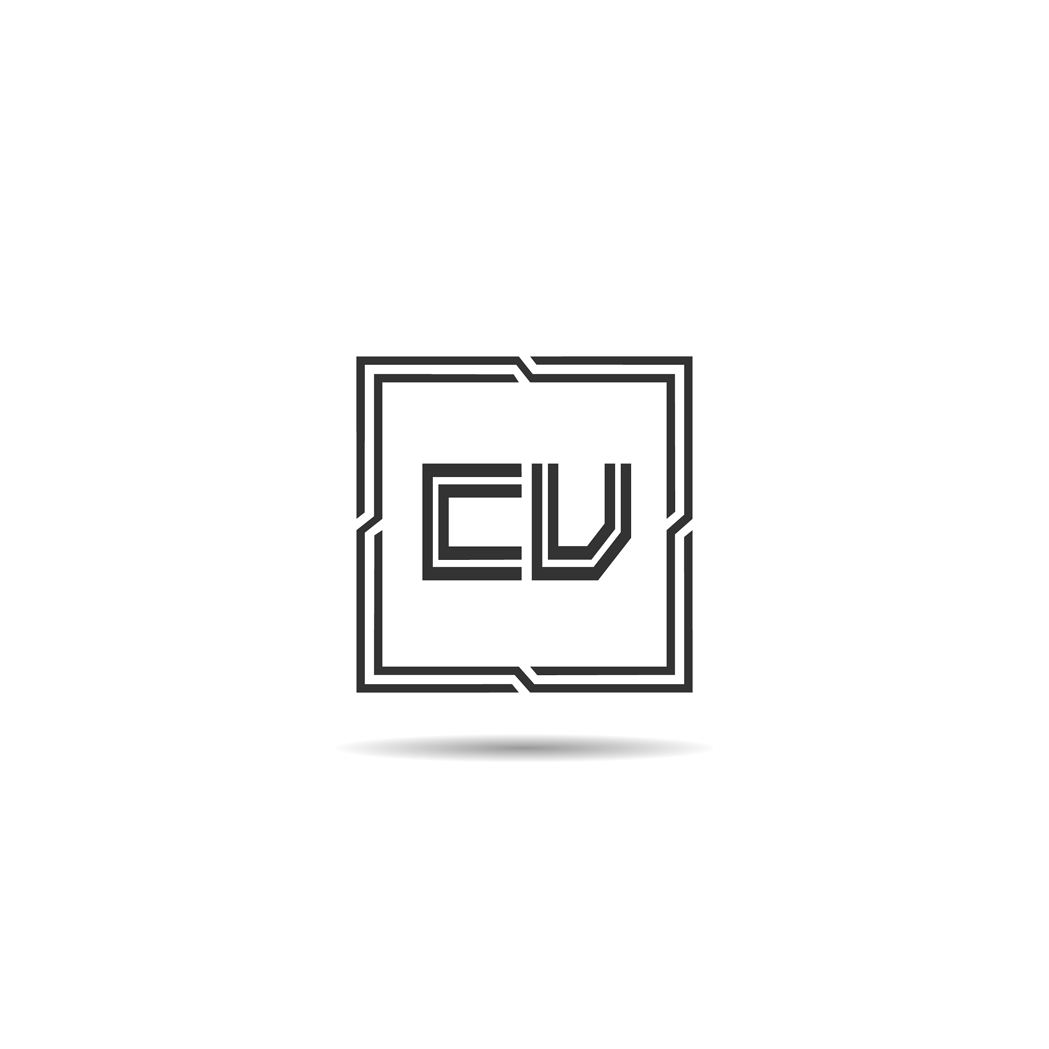 initial letter cv logo template design