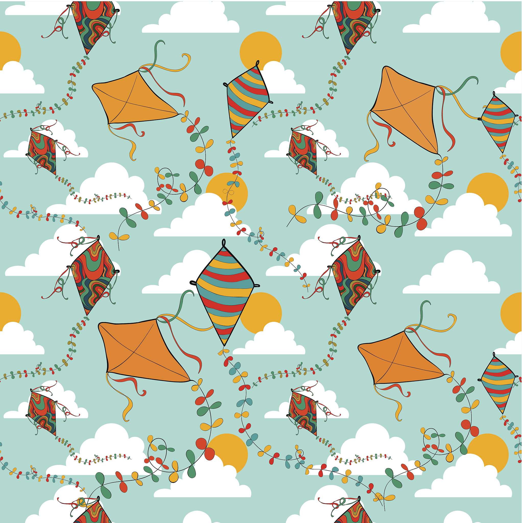 spring kites pattern