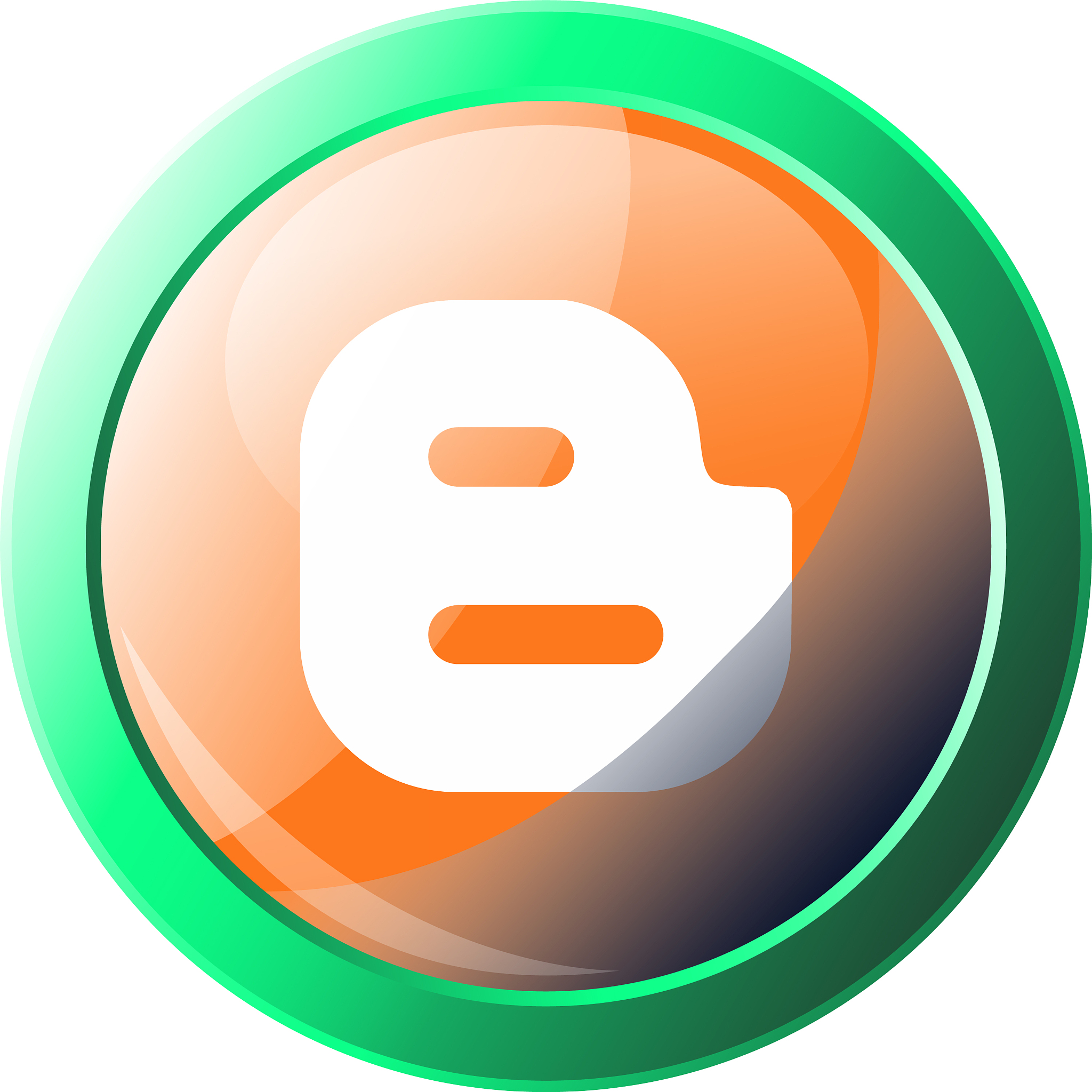 round orange and green icon a blogger platform
