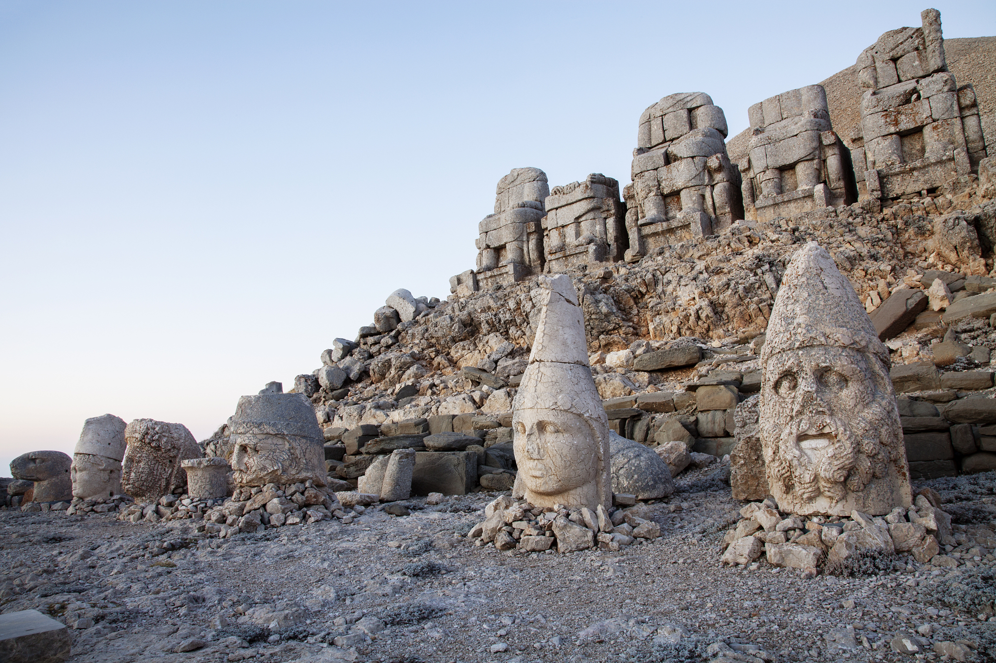 sun rise view from nemrut mountain turkey