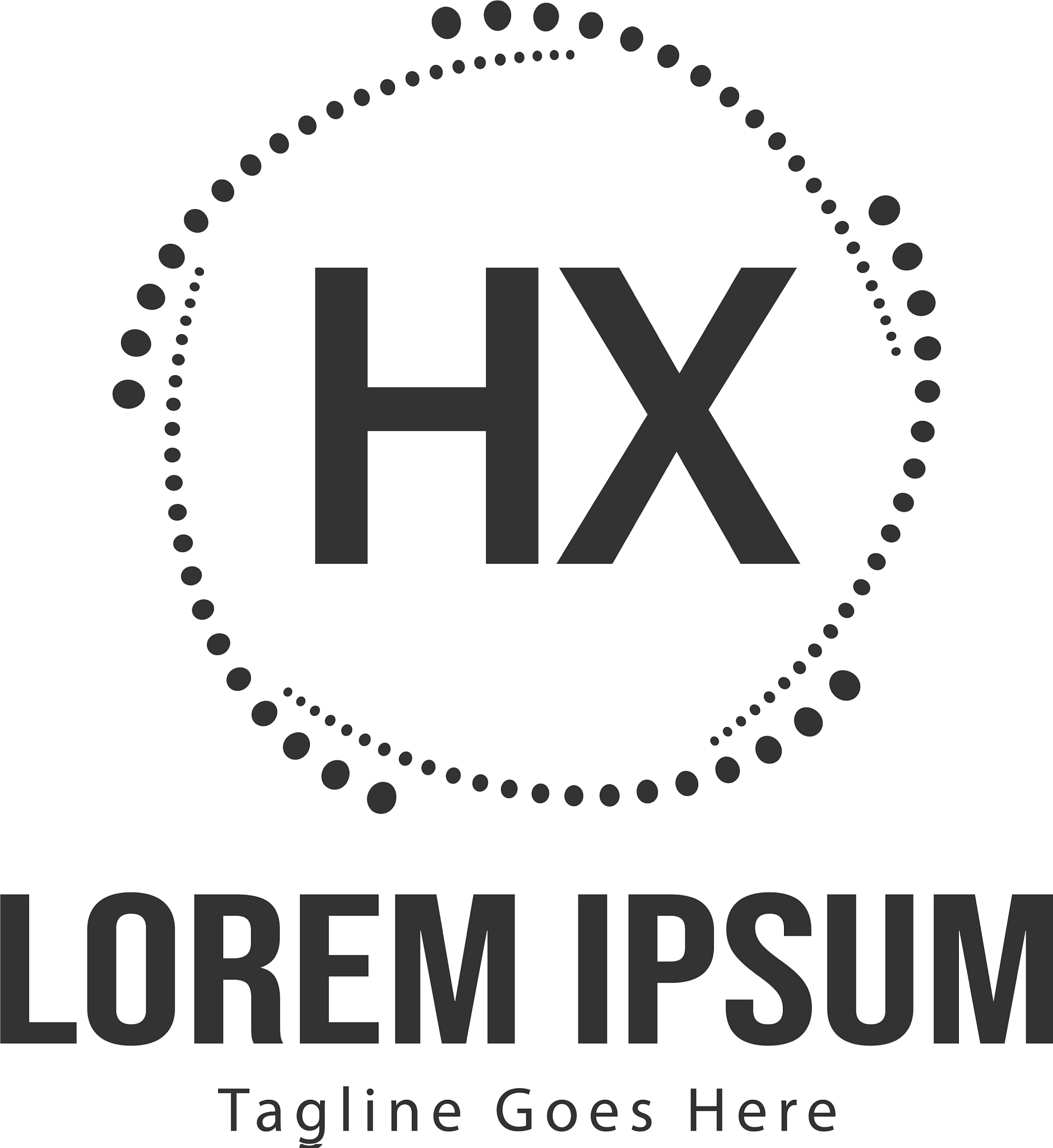 initial hx logo template with modern frame