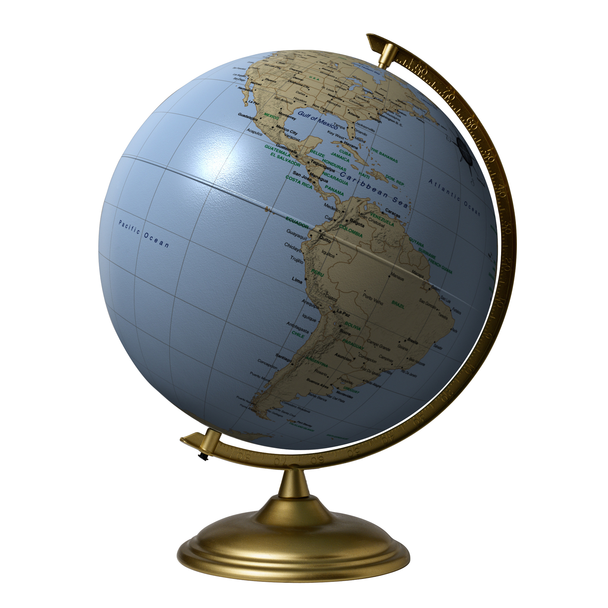 globe showing the americas