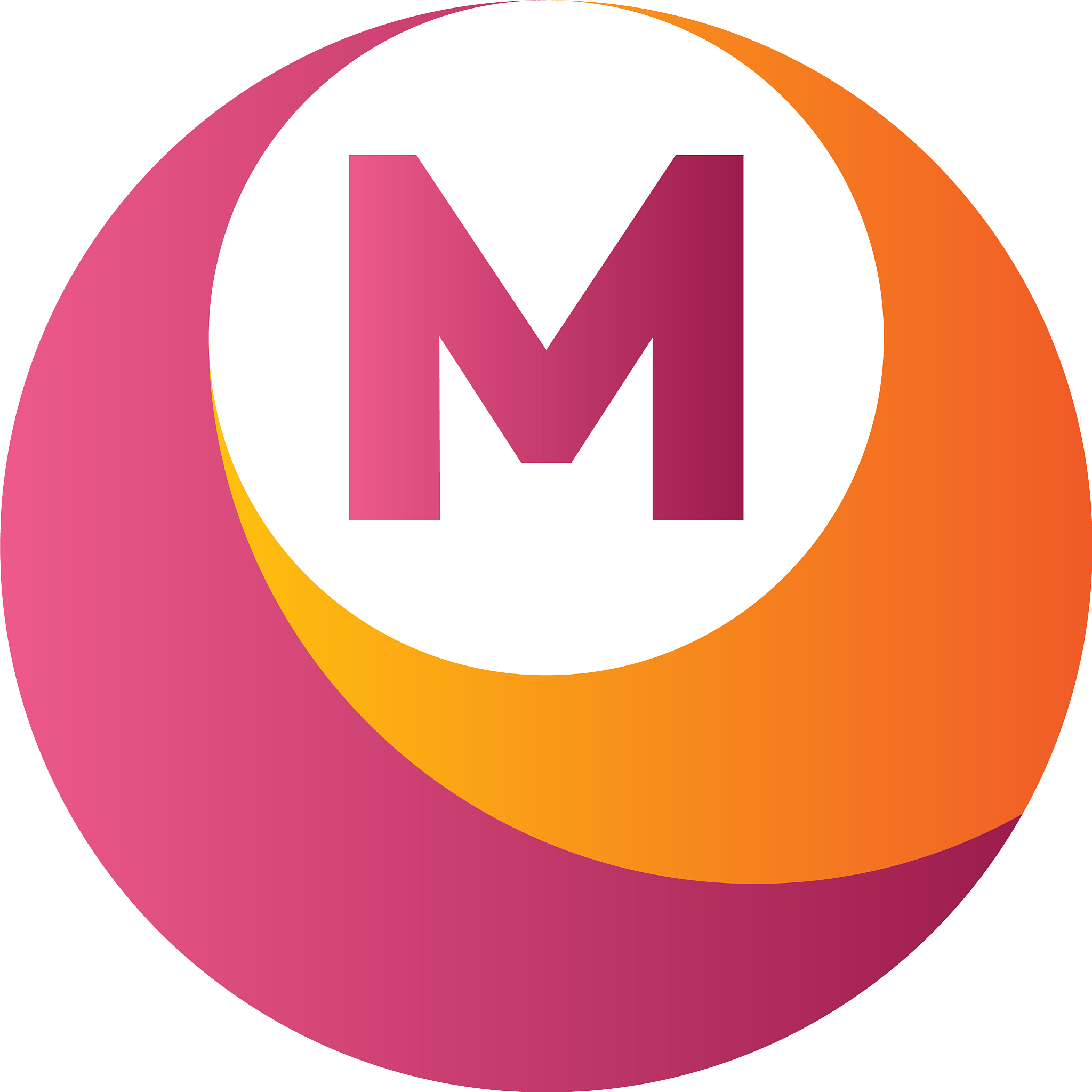 m letter logo design -template
