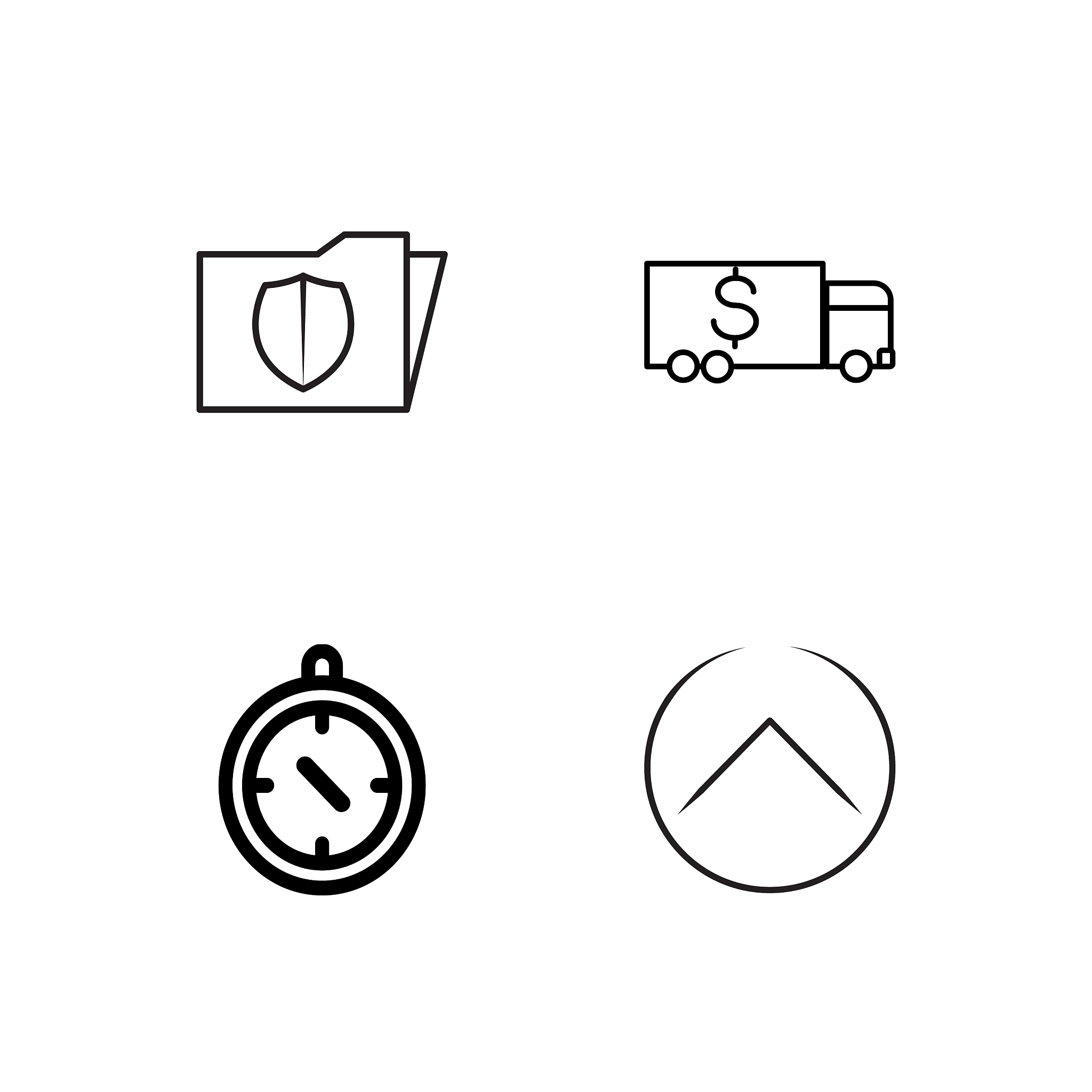 business simple outlined icons set