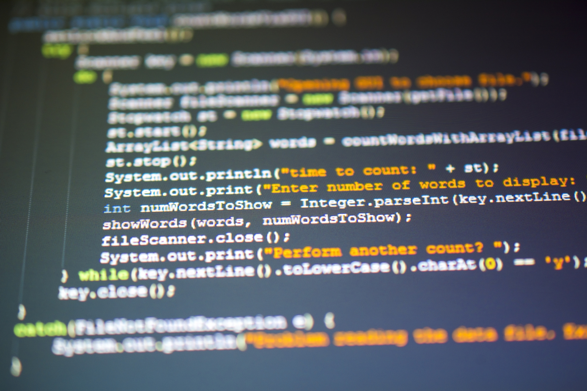 java source code close-up concept