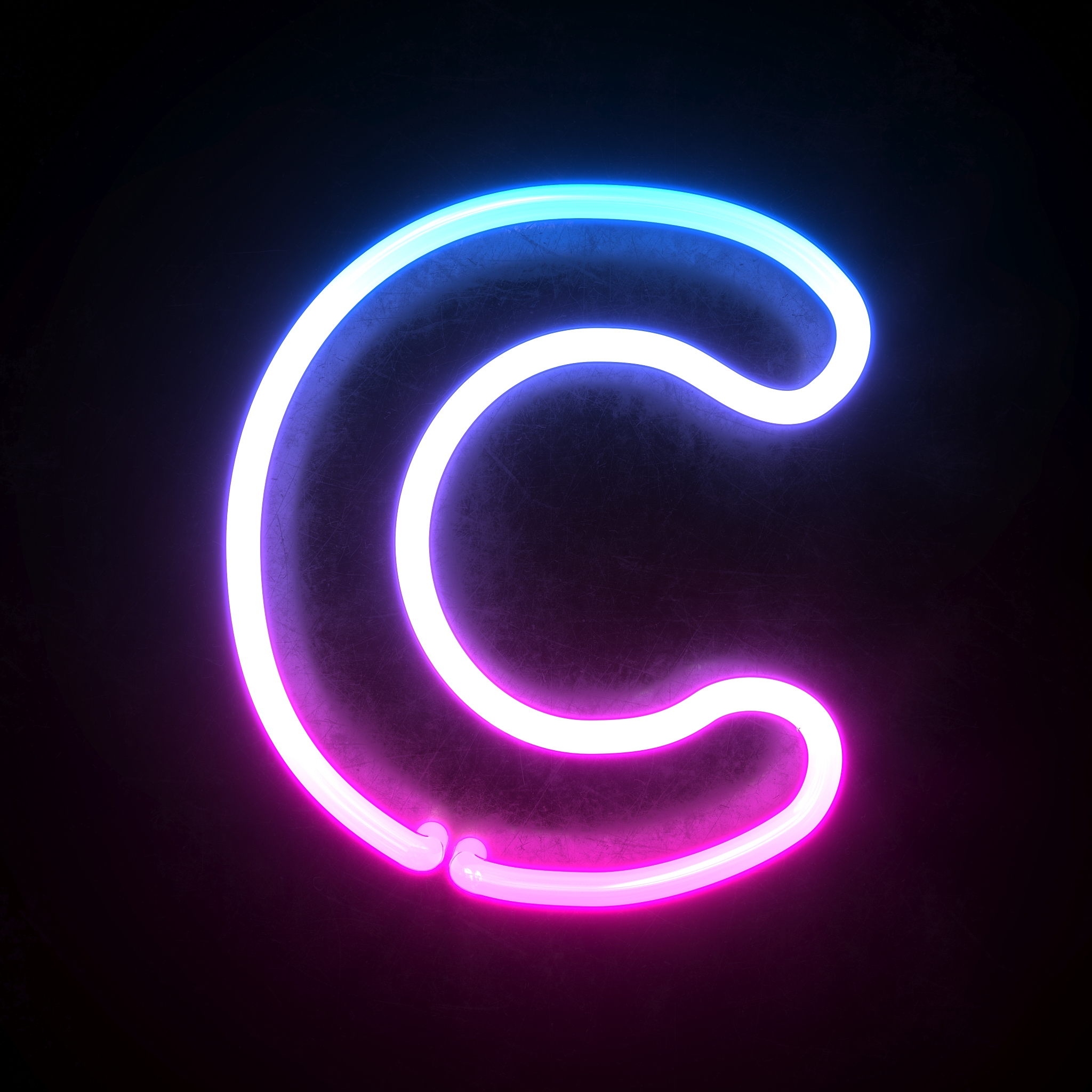 三维图形,粉色,英文字母<strong>c</strong>,霓虹灯,蓝色,字体,商业广告标志,立体图像