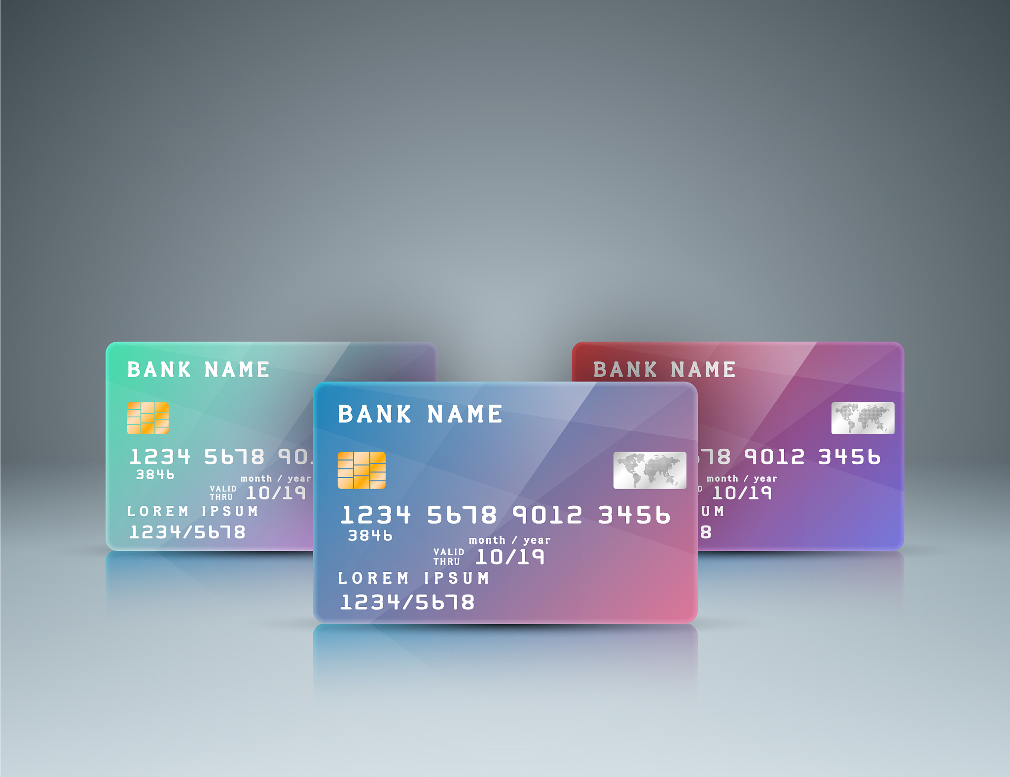 bank card - realistic business infographic