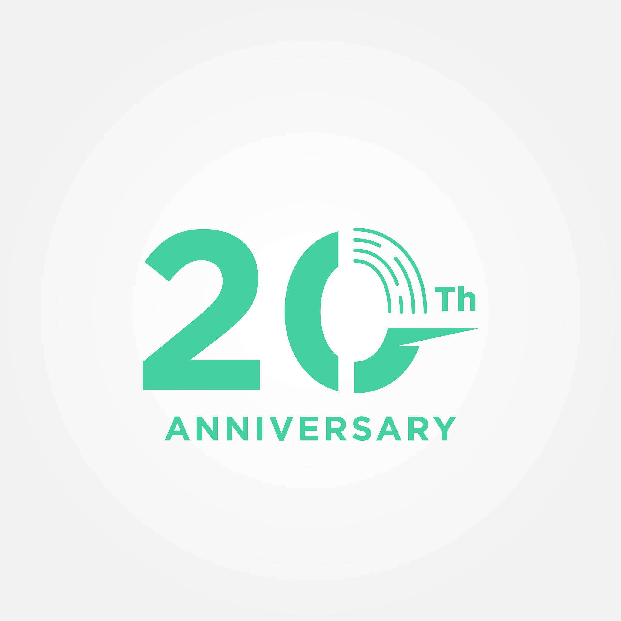 20 anniversary blue numbers design for best moment