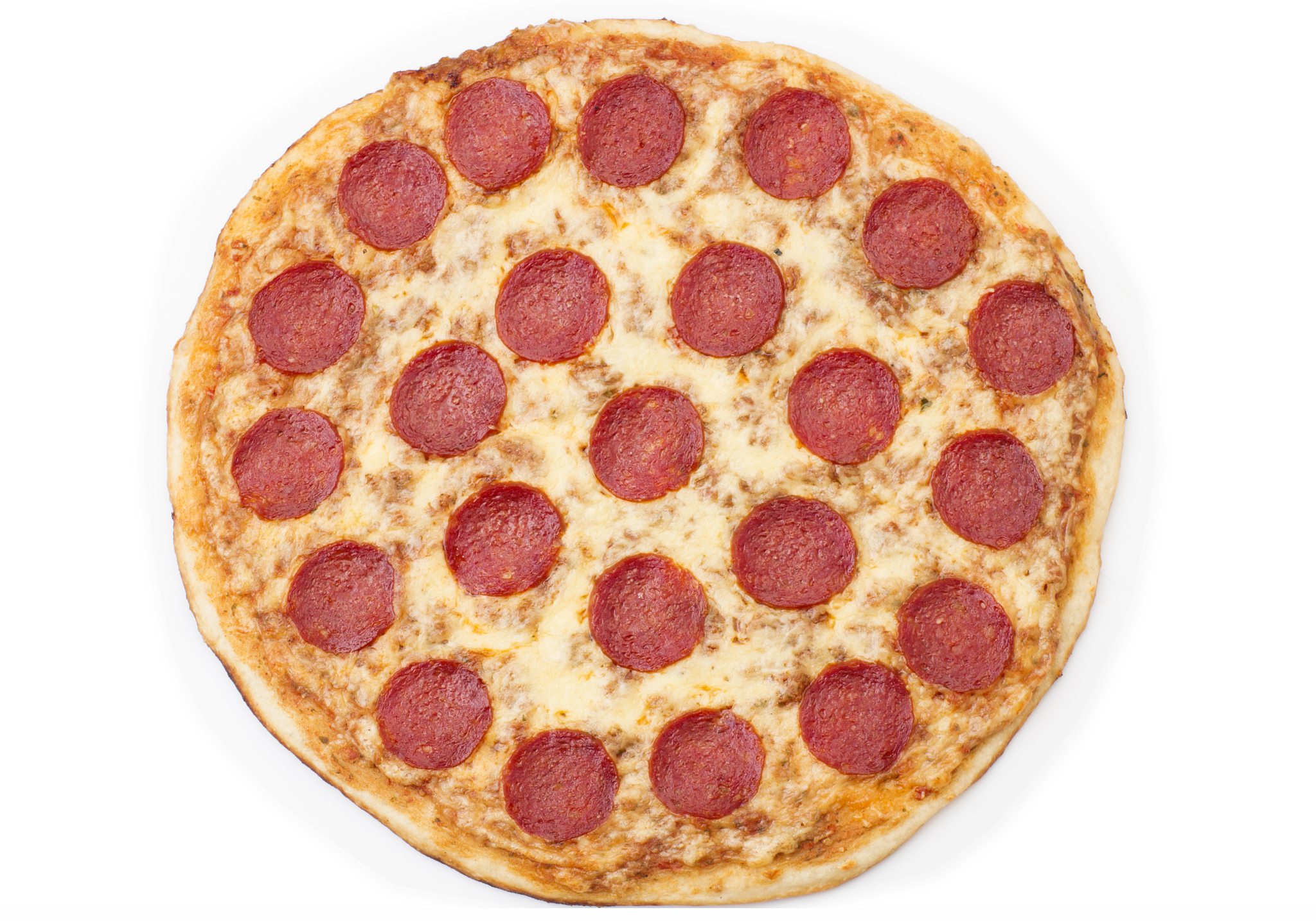 pepperoni pizza, isolated on white background