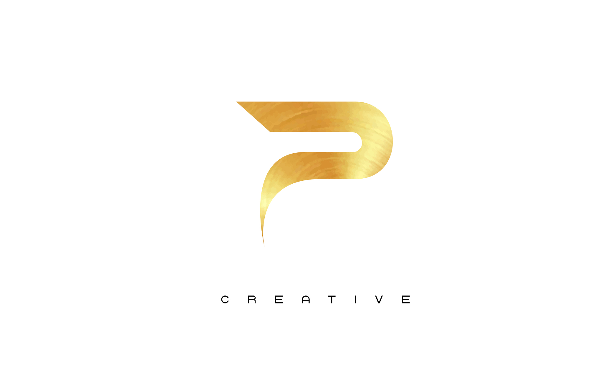 gold letter p logo p letter design