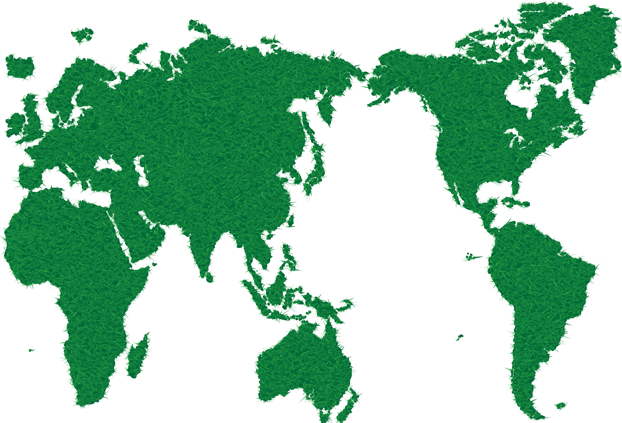 world map grass green