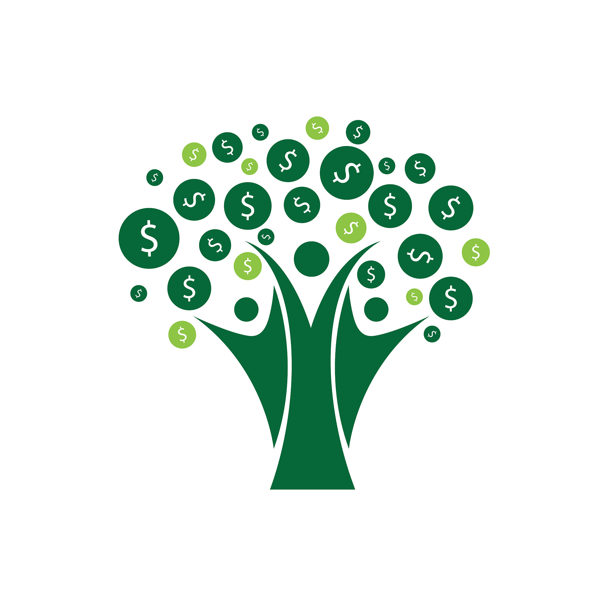 money tree prosperity symbol logo