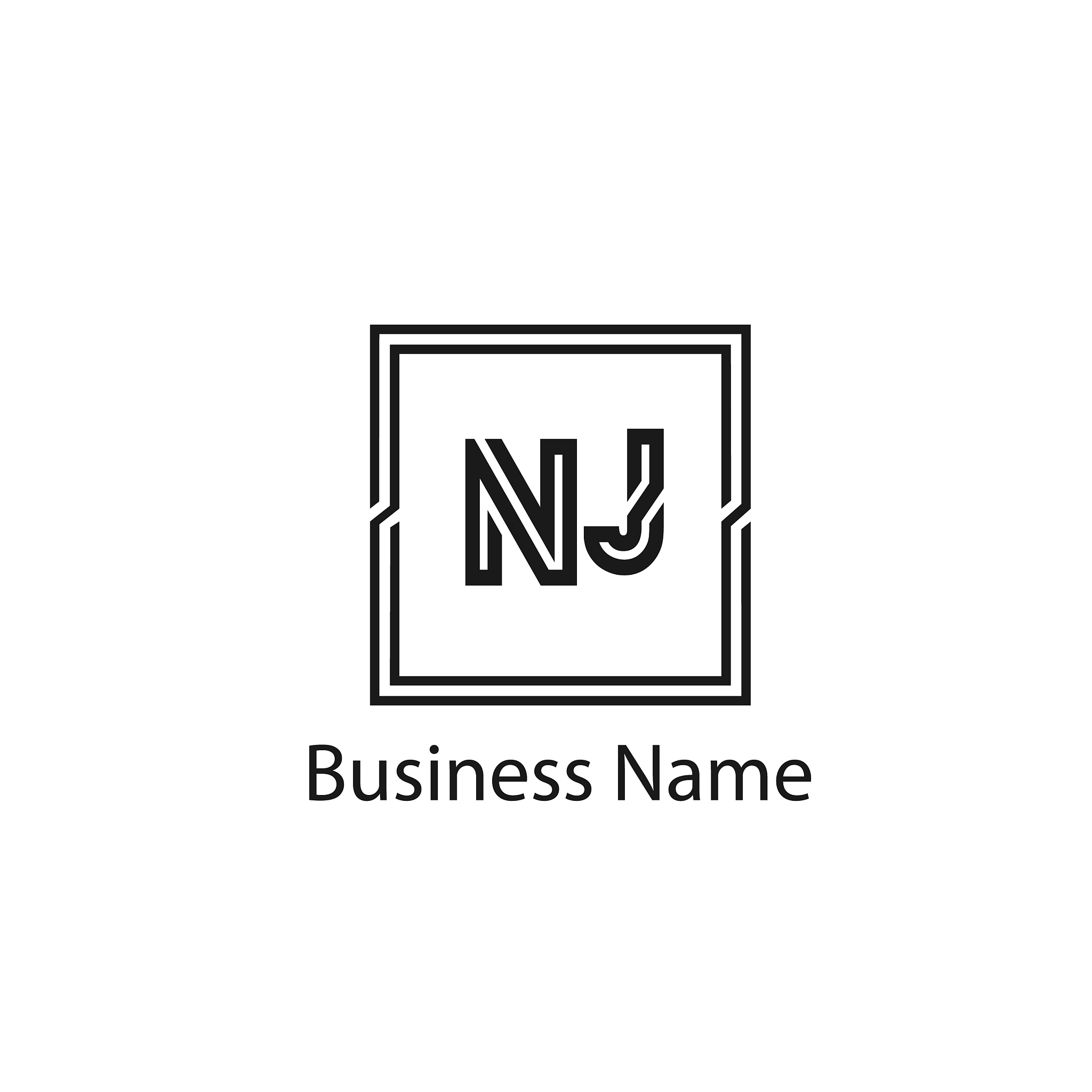 initial letter nj logo template design