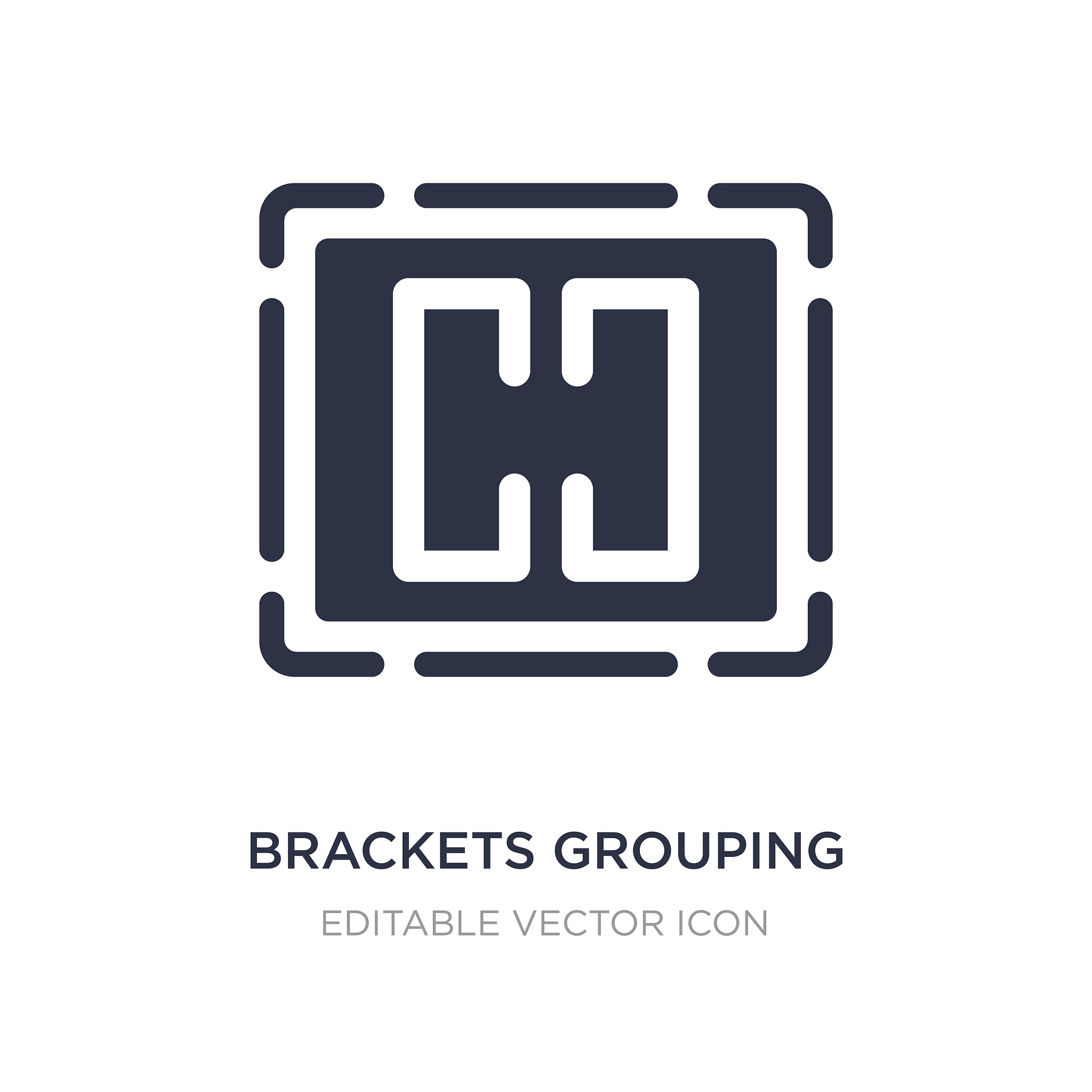 brackets grouping icon on white background simple