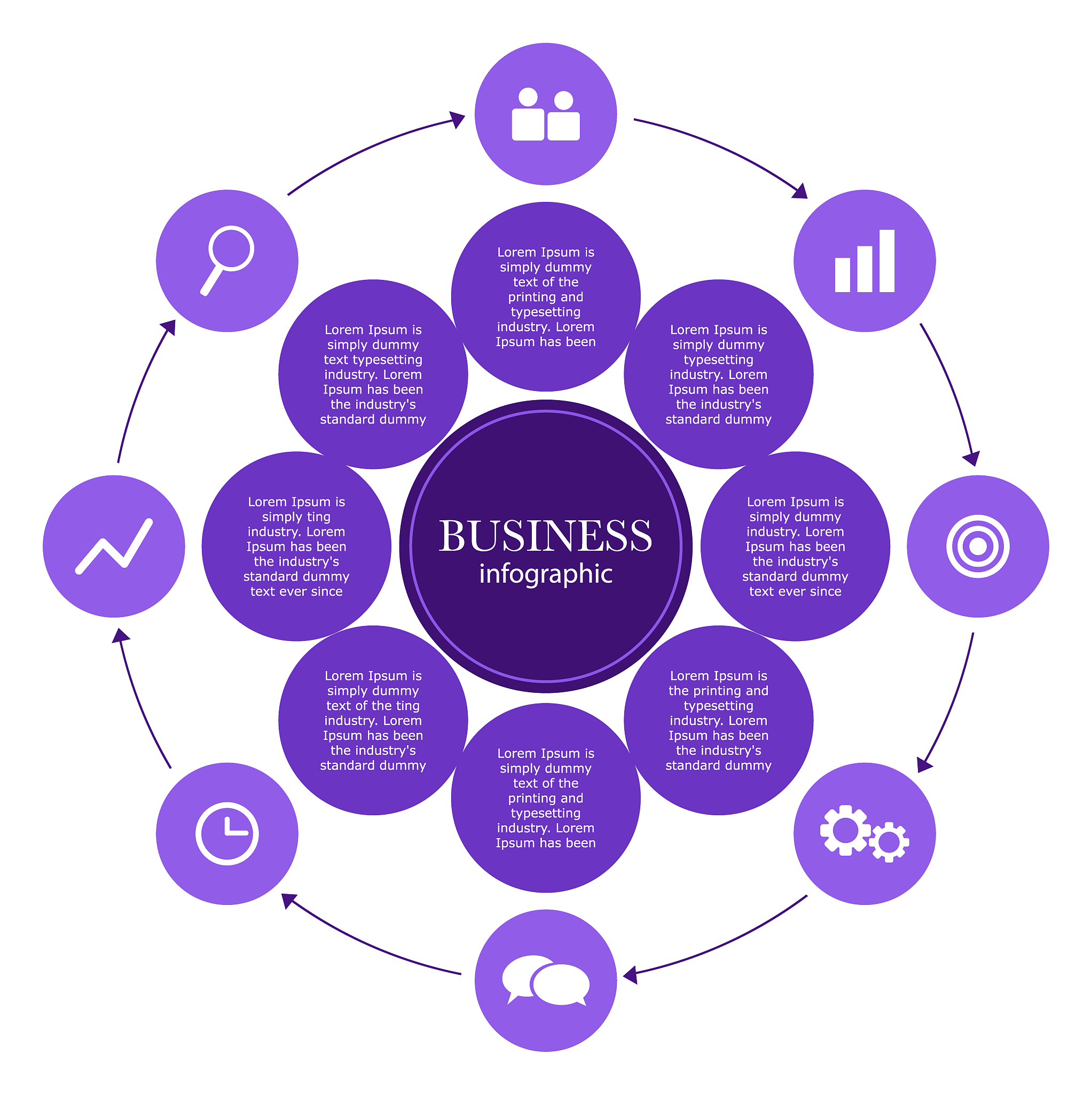 abstract round infographics 8 step.