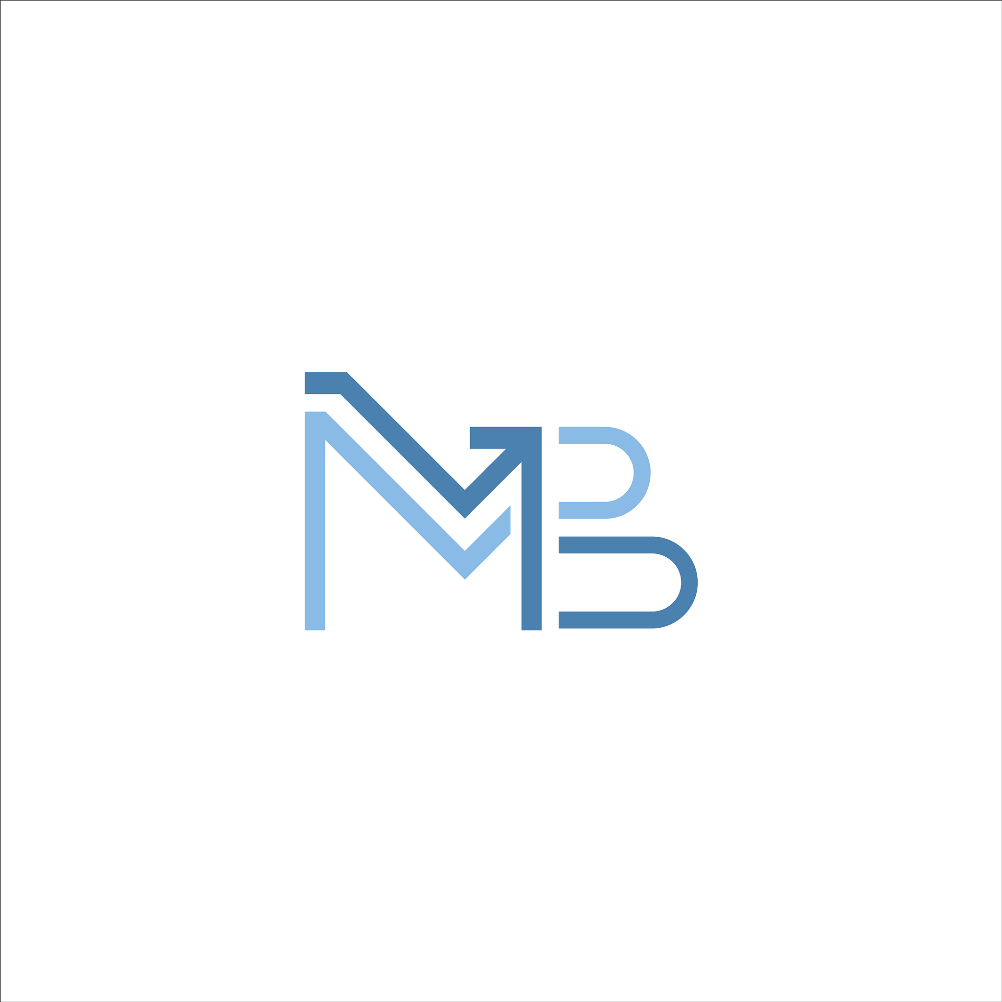 initial letter mb logo or bm logo design