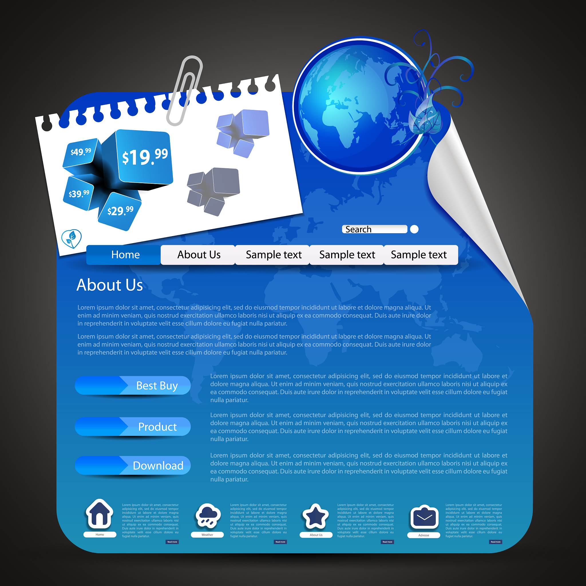 one page website template