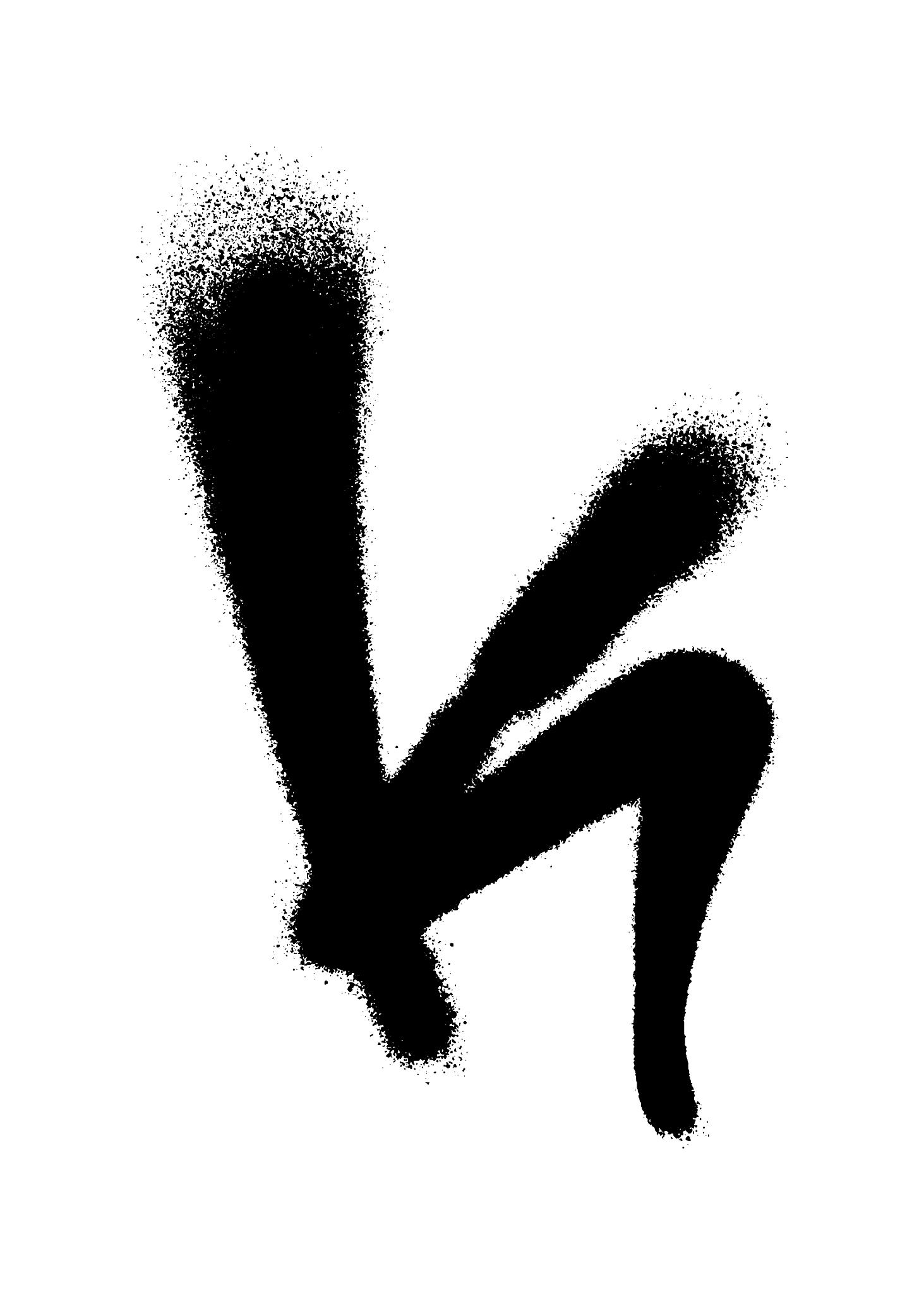 graffiti style letter k with a spray in black over