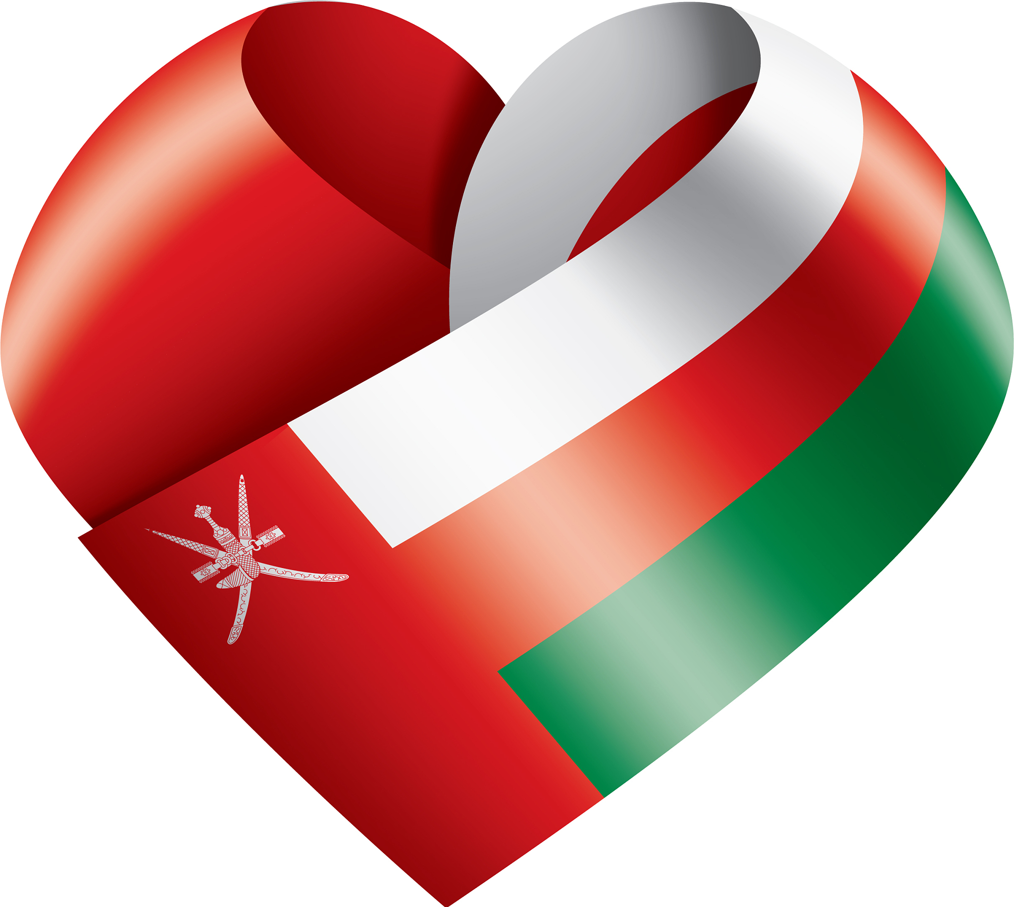 oman flag on a white