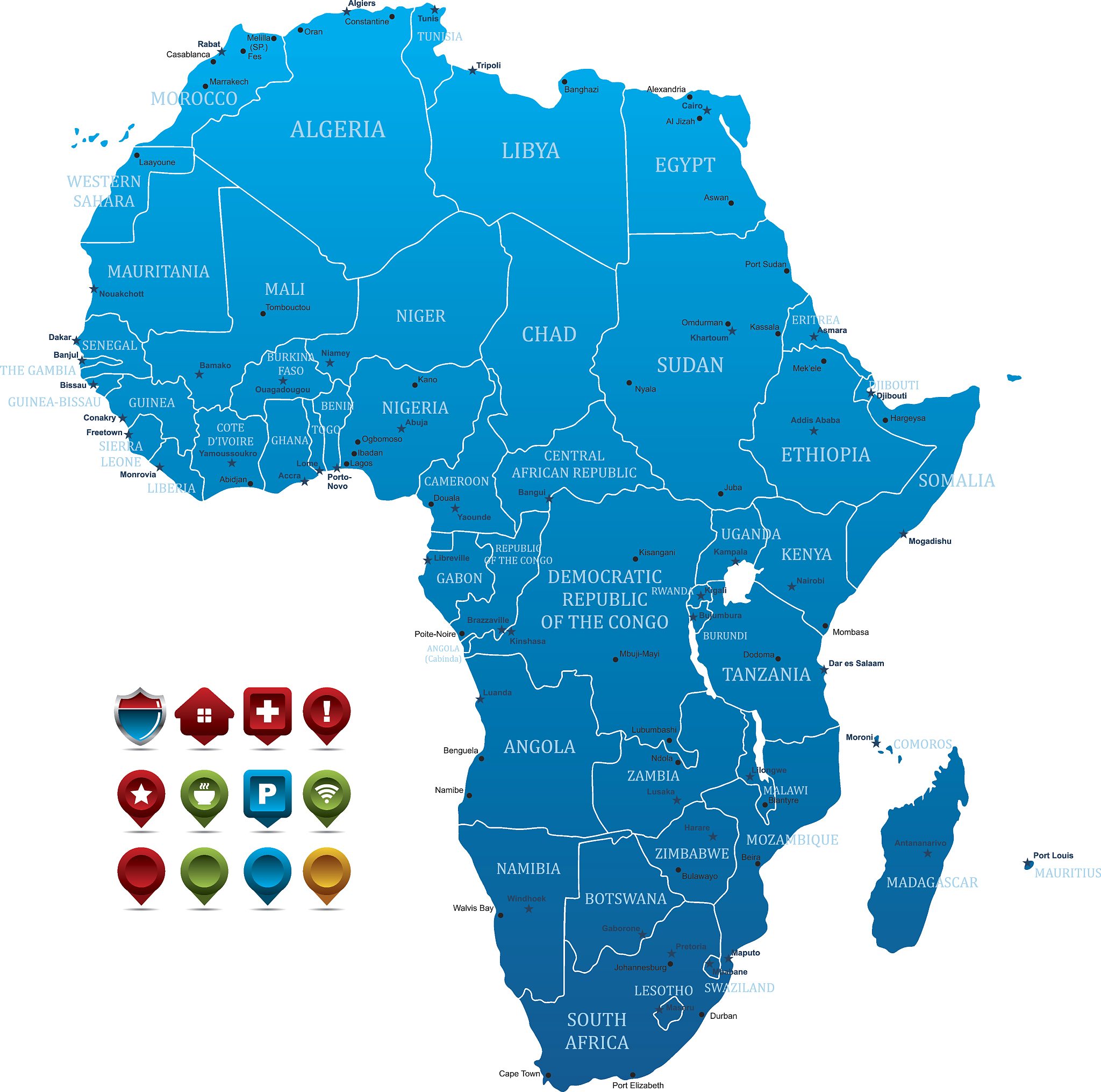 blue africa map