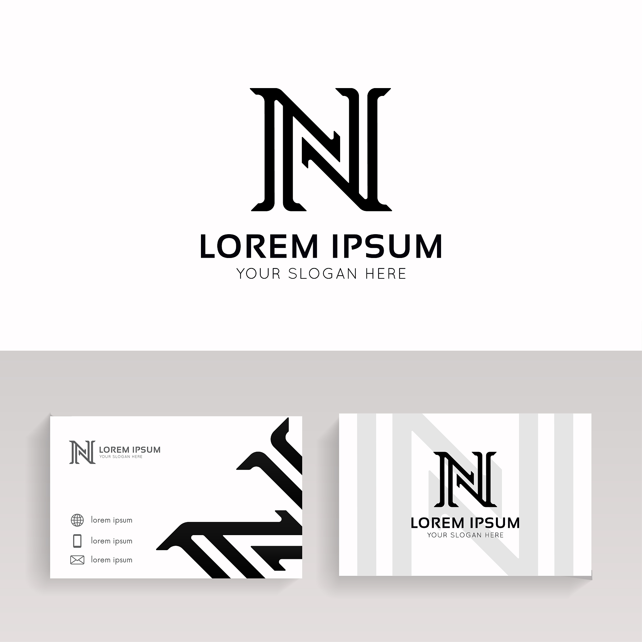 elegant n icon linear sign vintage design.
