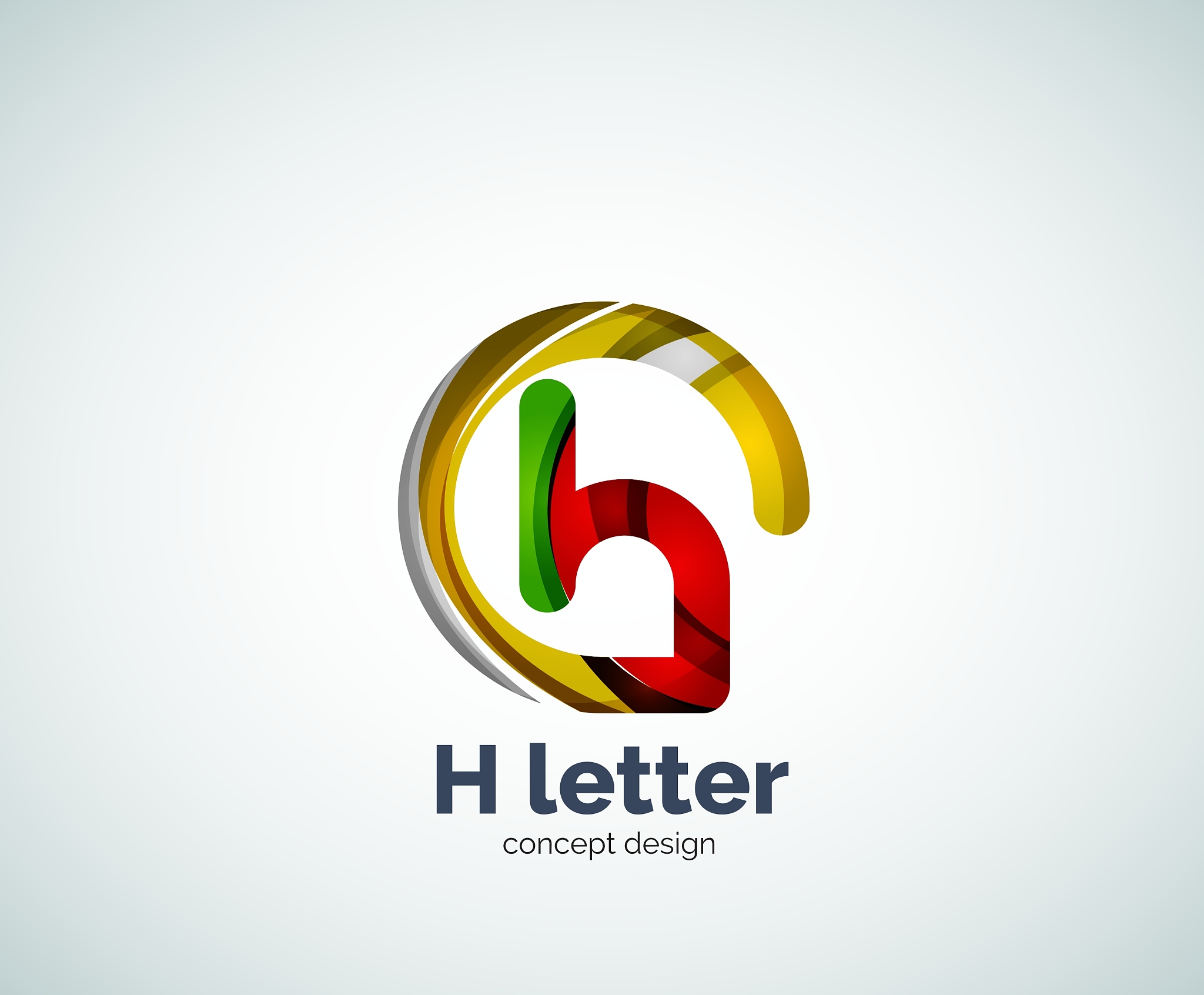 abstract h geometric letter logo template