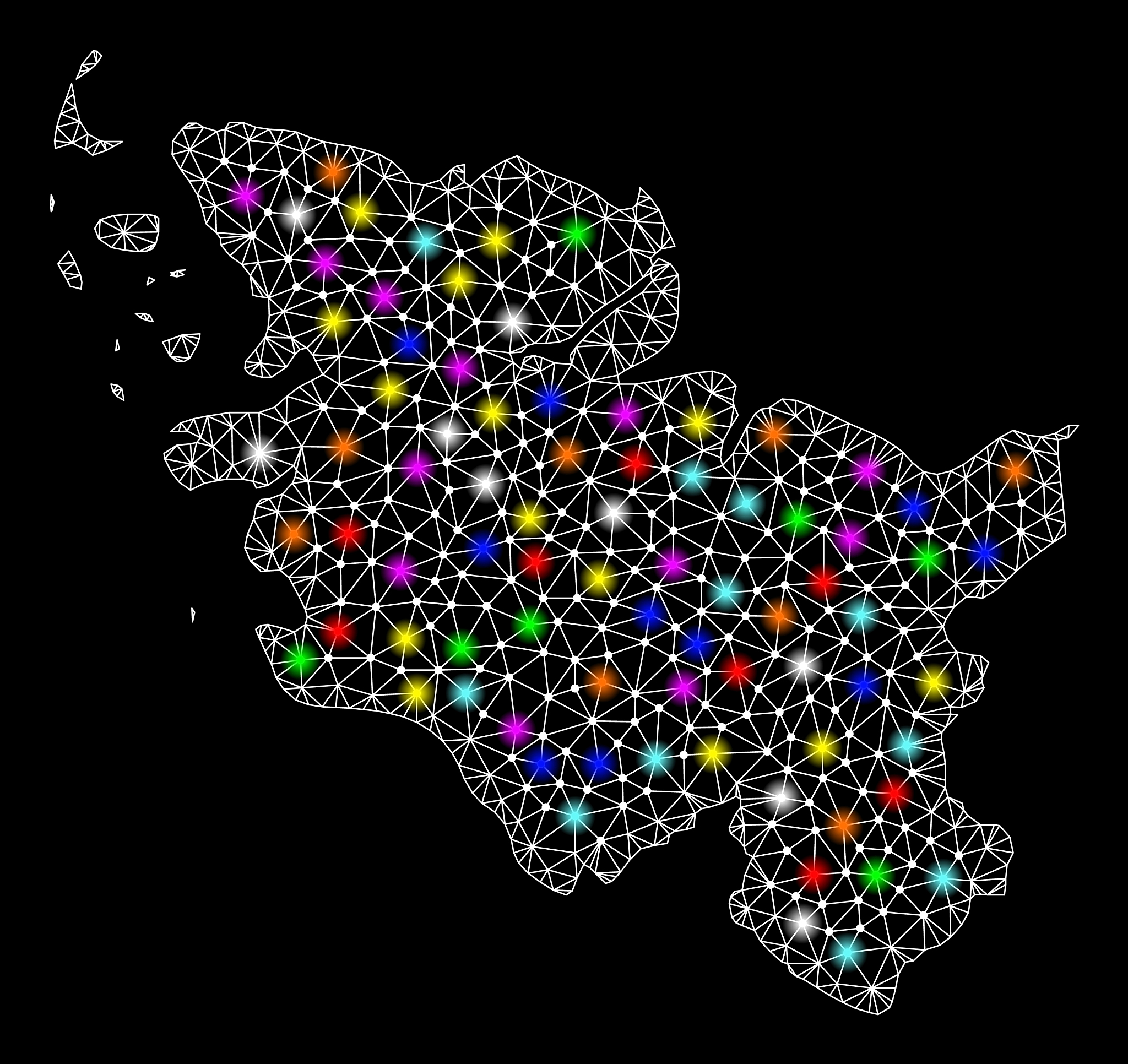 mesh 2d map of schleswig-holstein state with