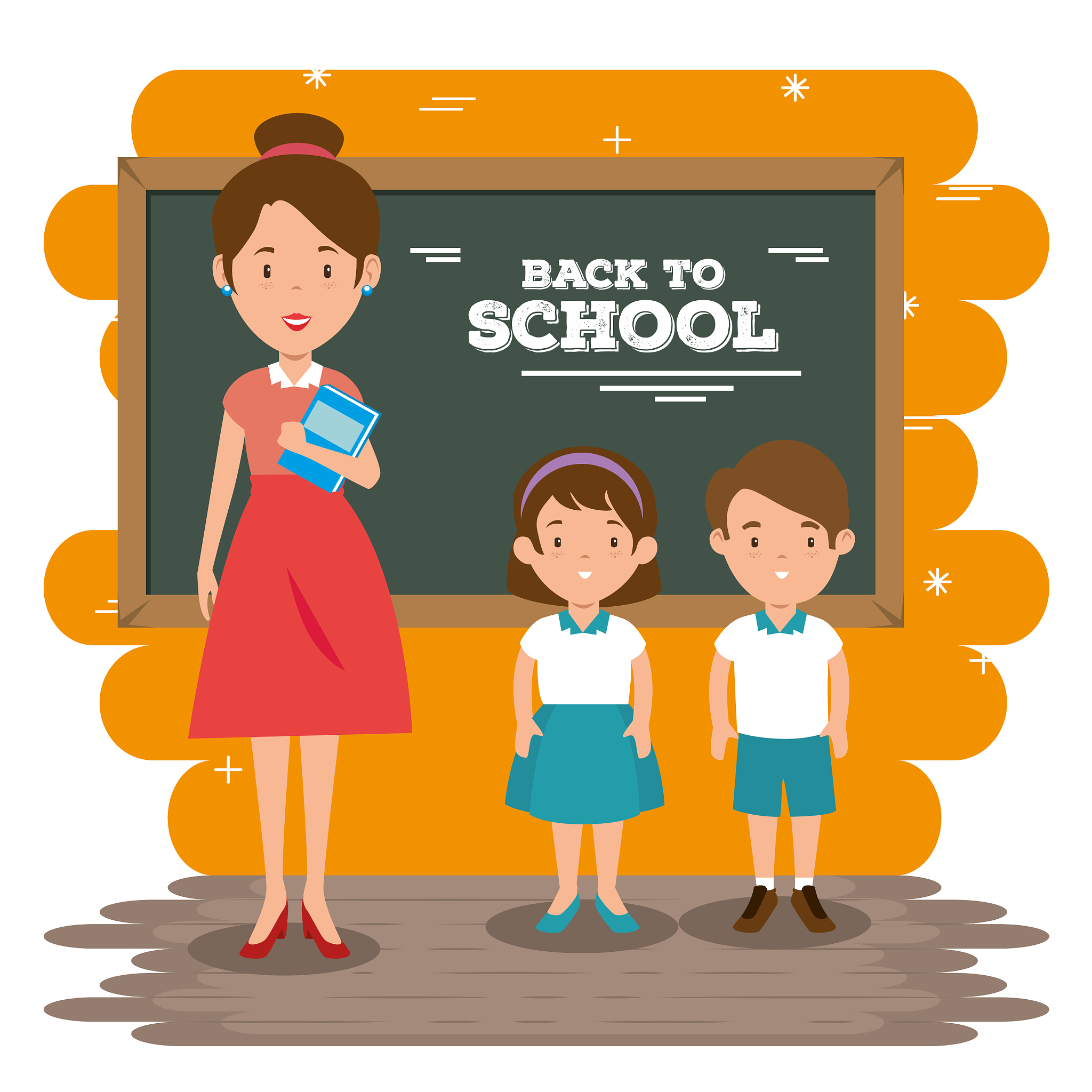 back to school teacher teaching to her students