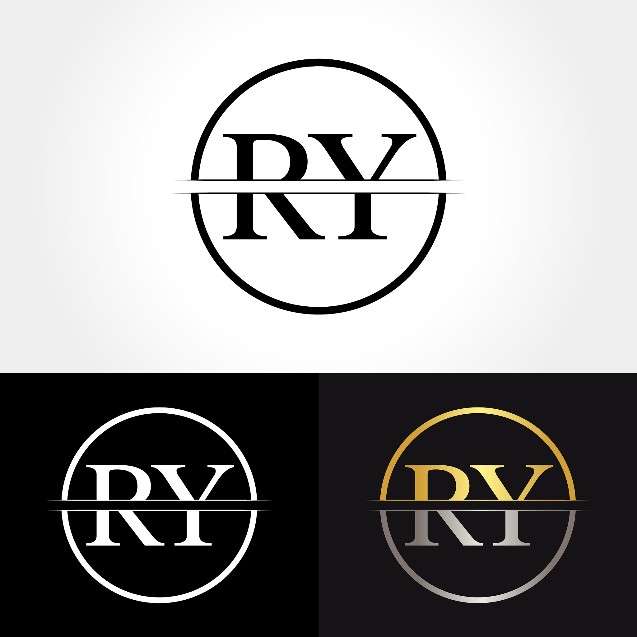 abstract letter ry logo design template creative