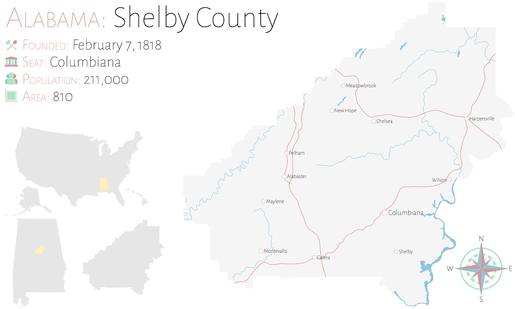 map of shelby county in alabama