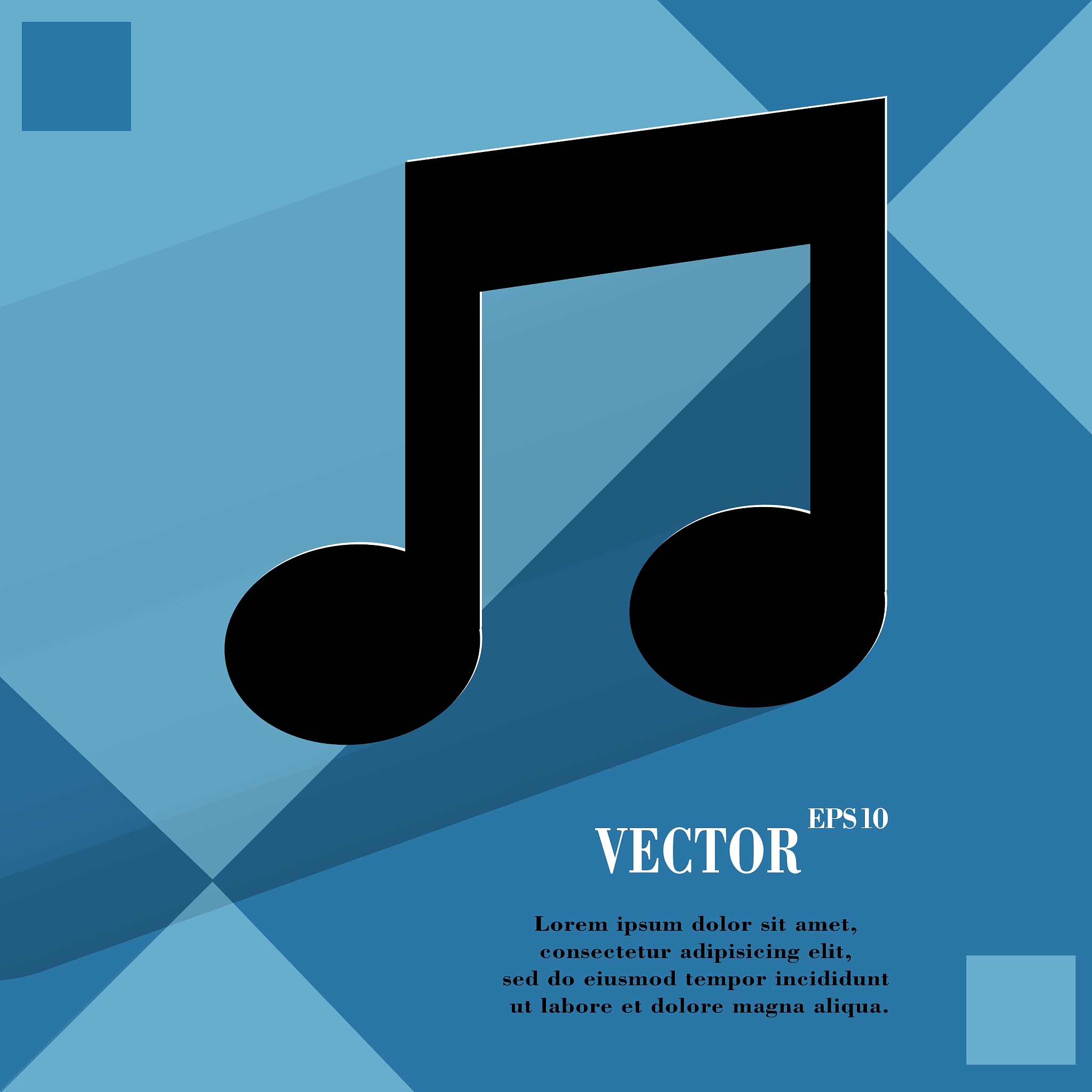 music note flat modern web design on a flat