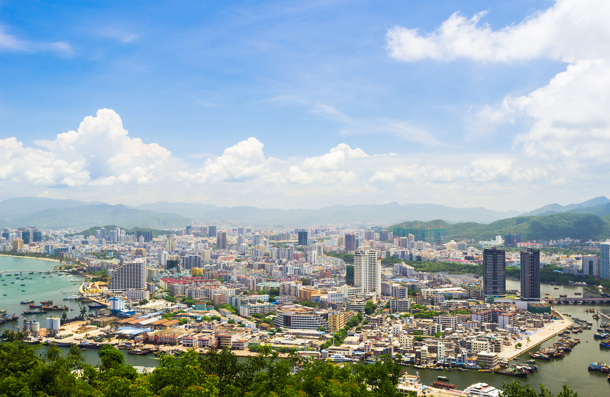 overview of sanya city, hainan province, china