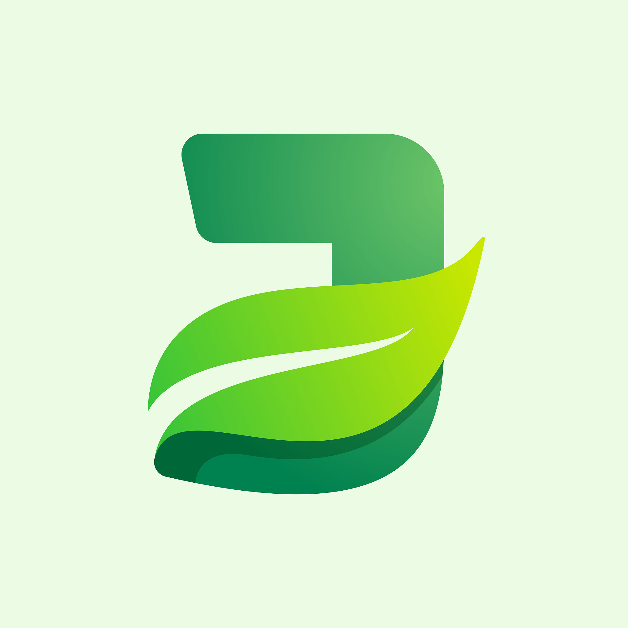 ecology j letter logo with green leaf.