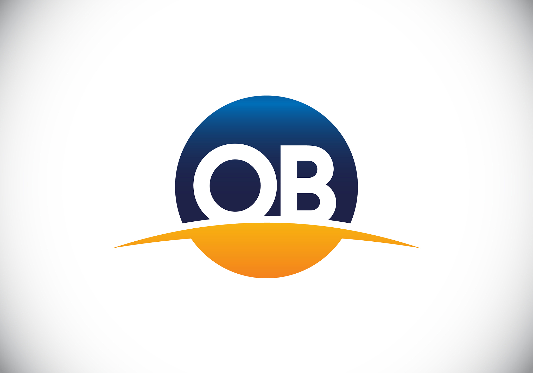 initial monogram letter o b logo design template