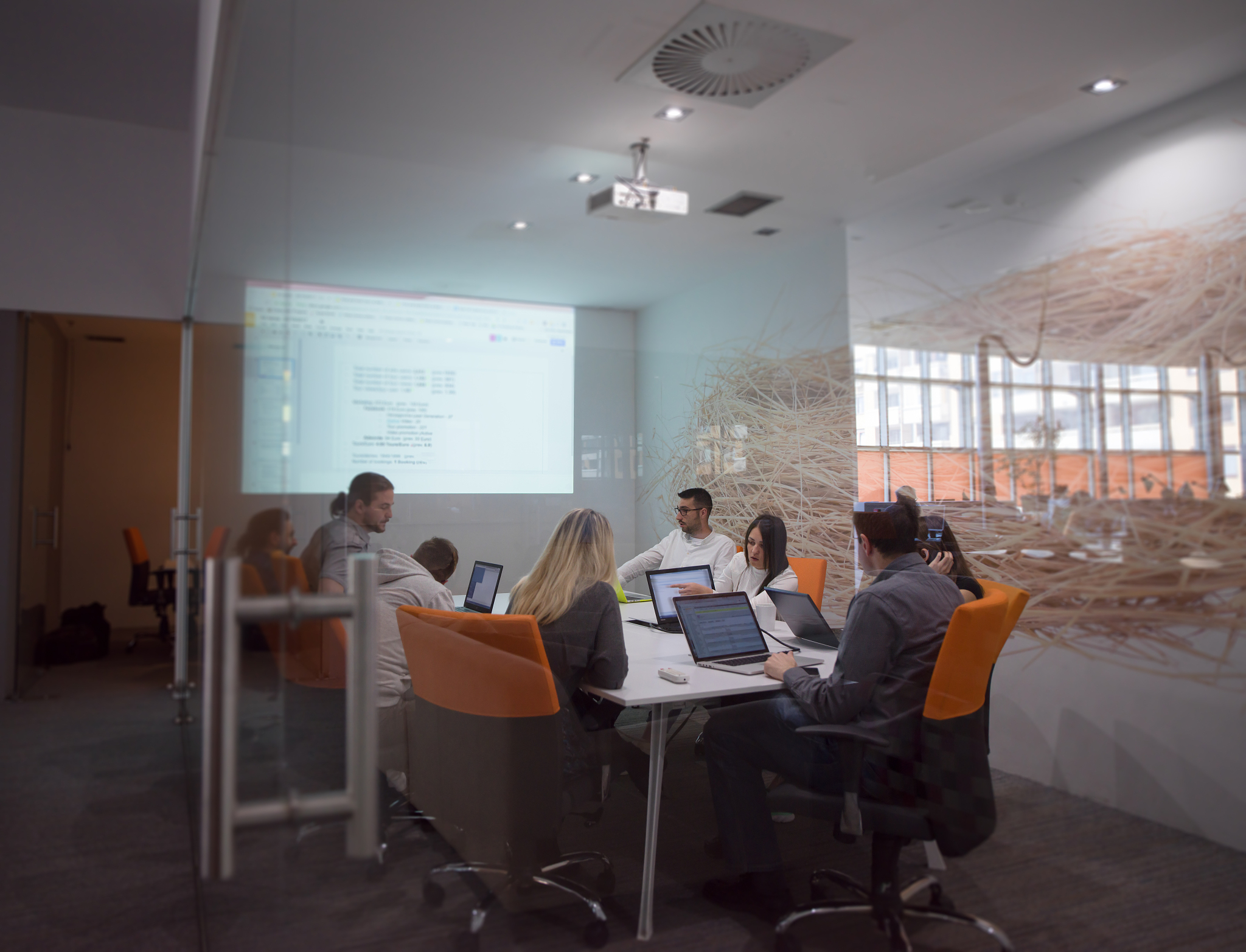 startup business, young creative people group brainstorming on m