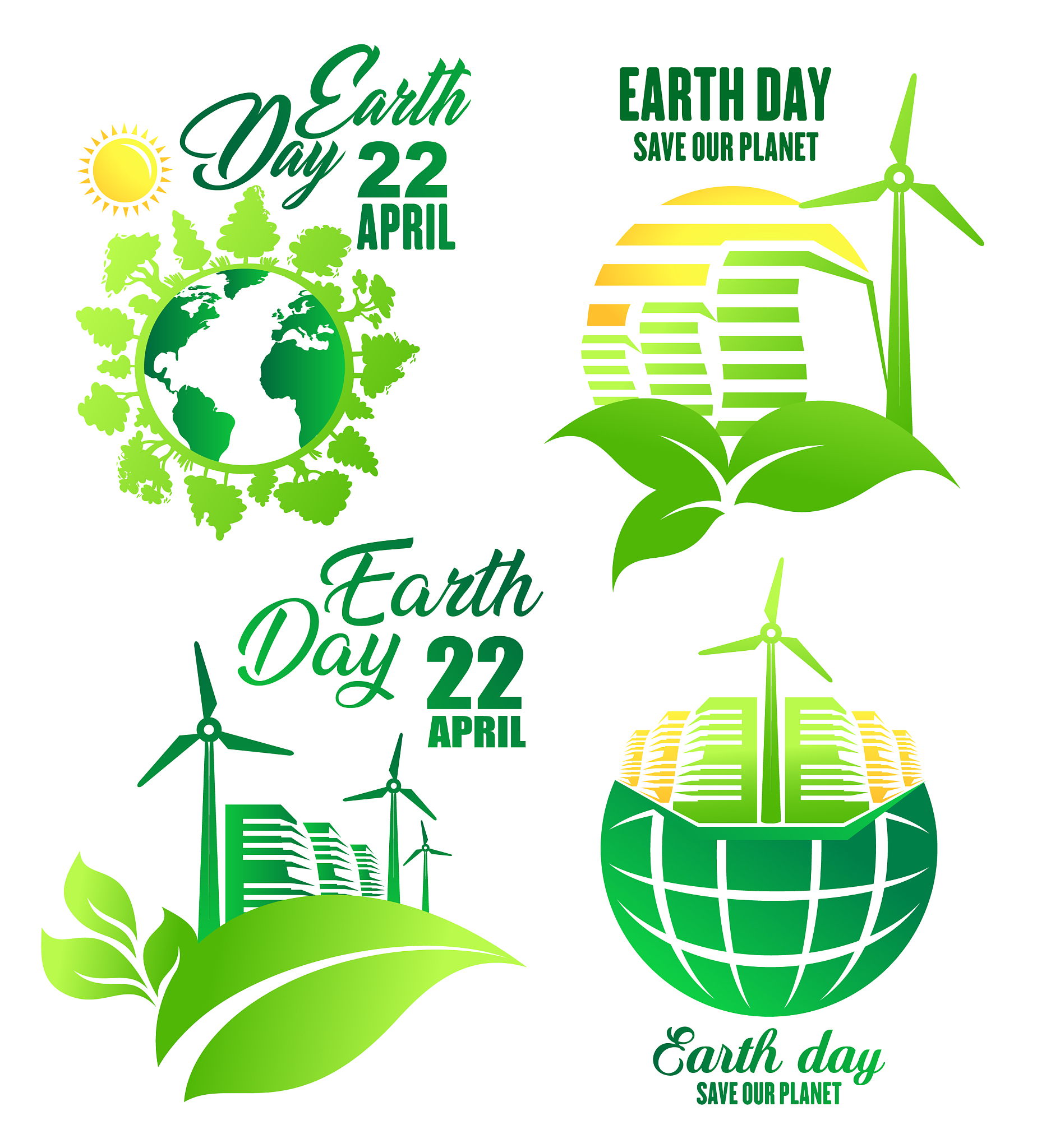 earth day icon for ecology and environment design