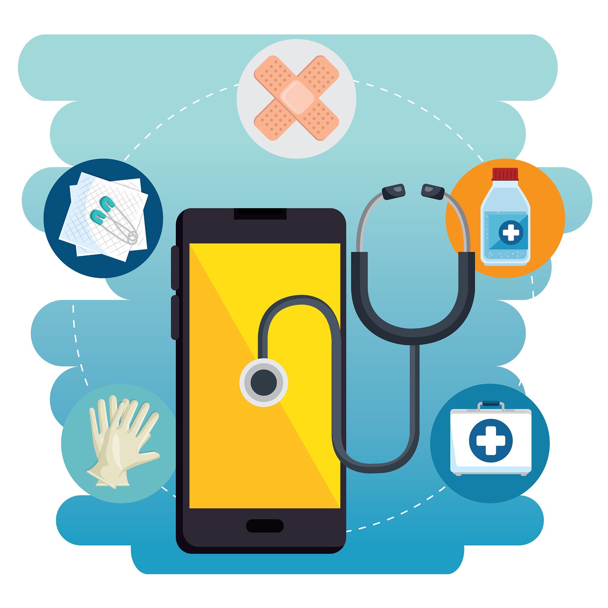 smartphone with medical services app