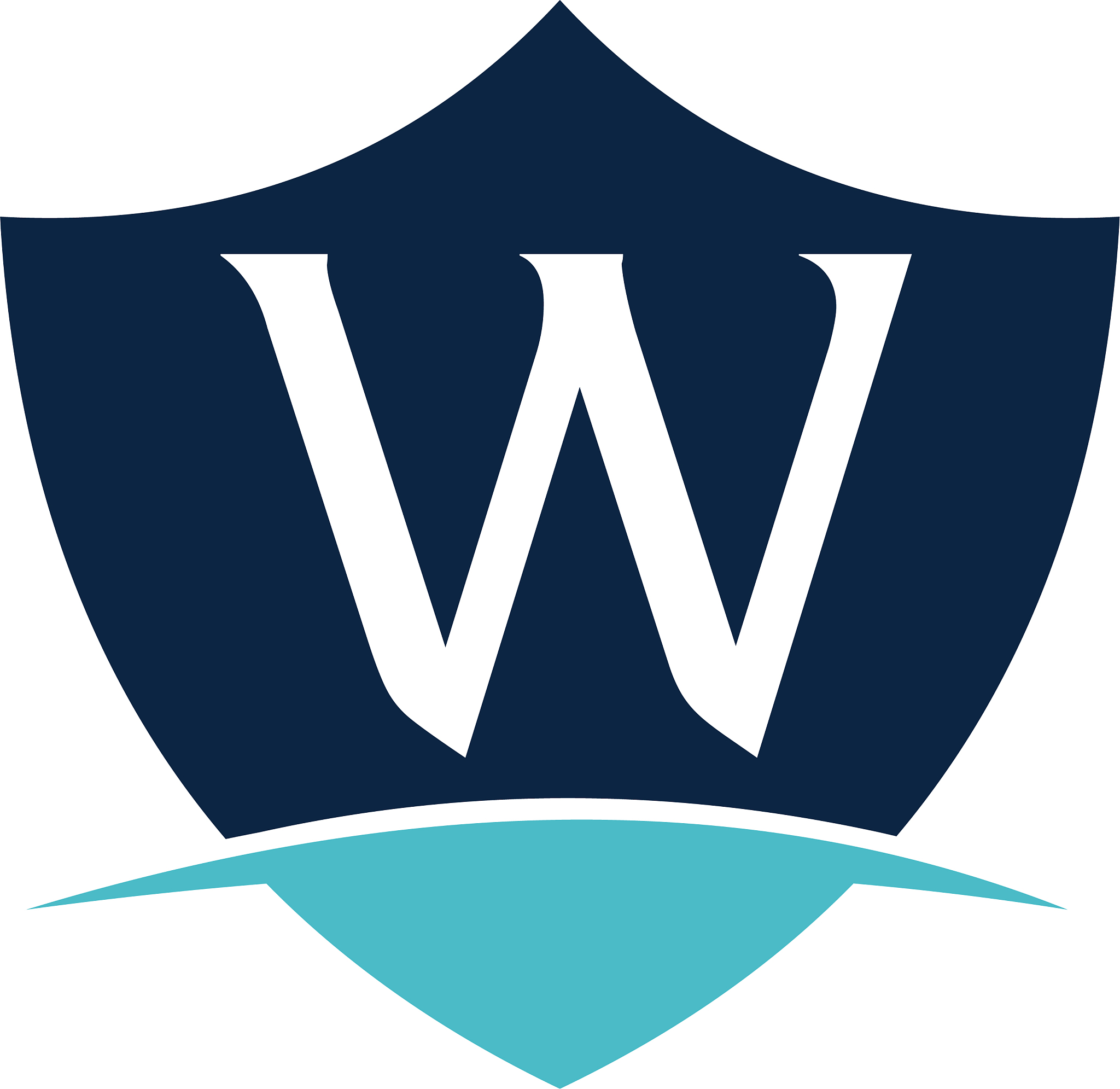 modern shield letter w