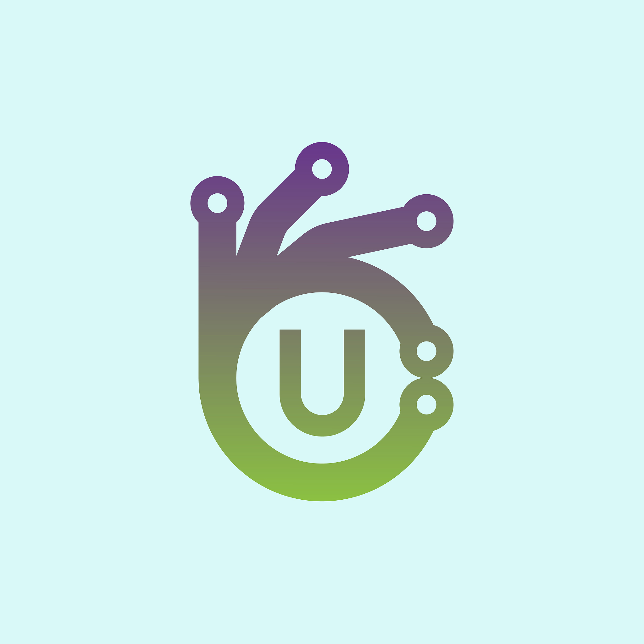 good technology initial letter u icon design