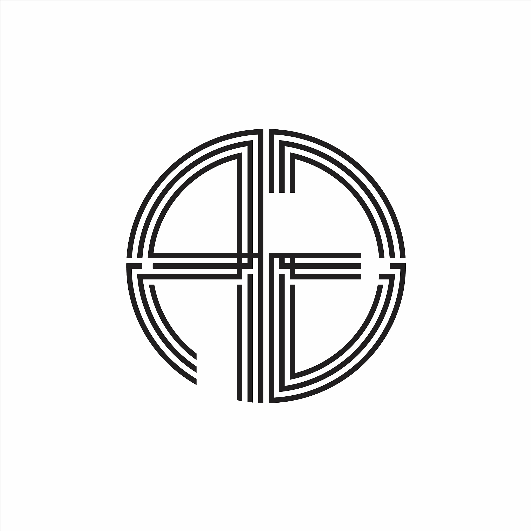 ag logo monogram triple ribbon style line design