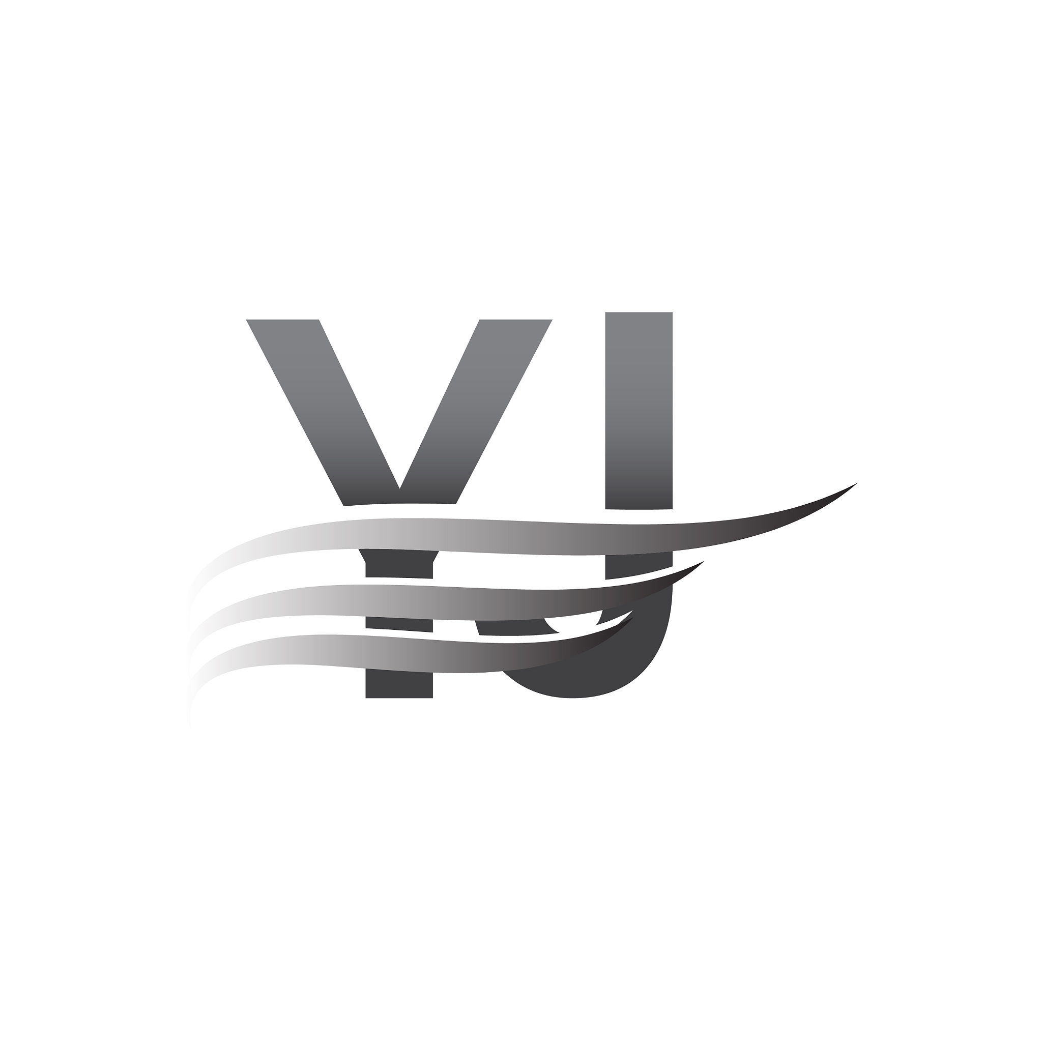 initial letter, grey color vector logotype