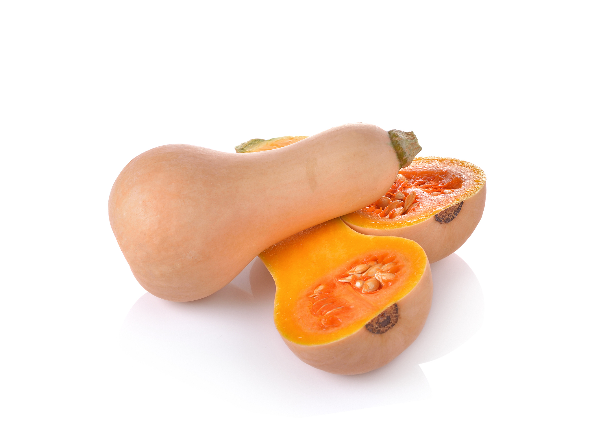 butternut squash on white background