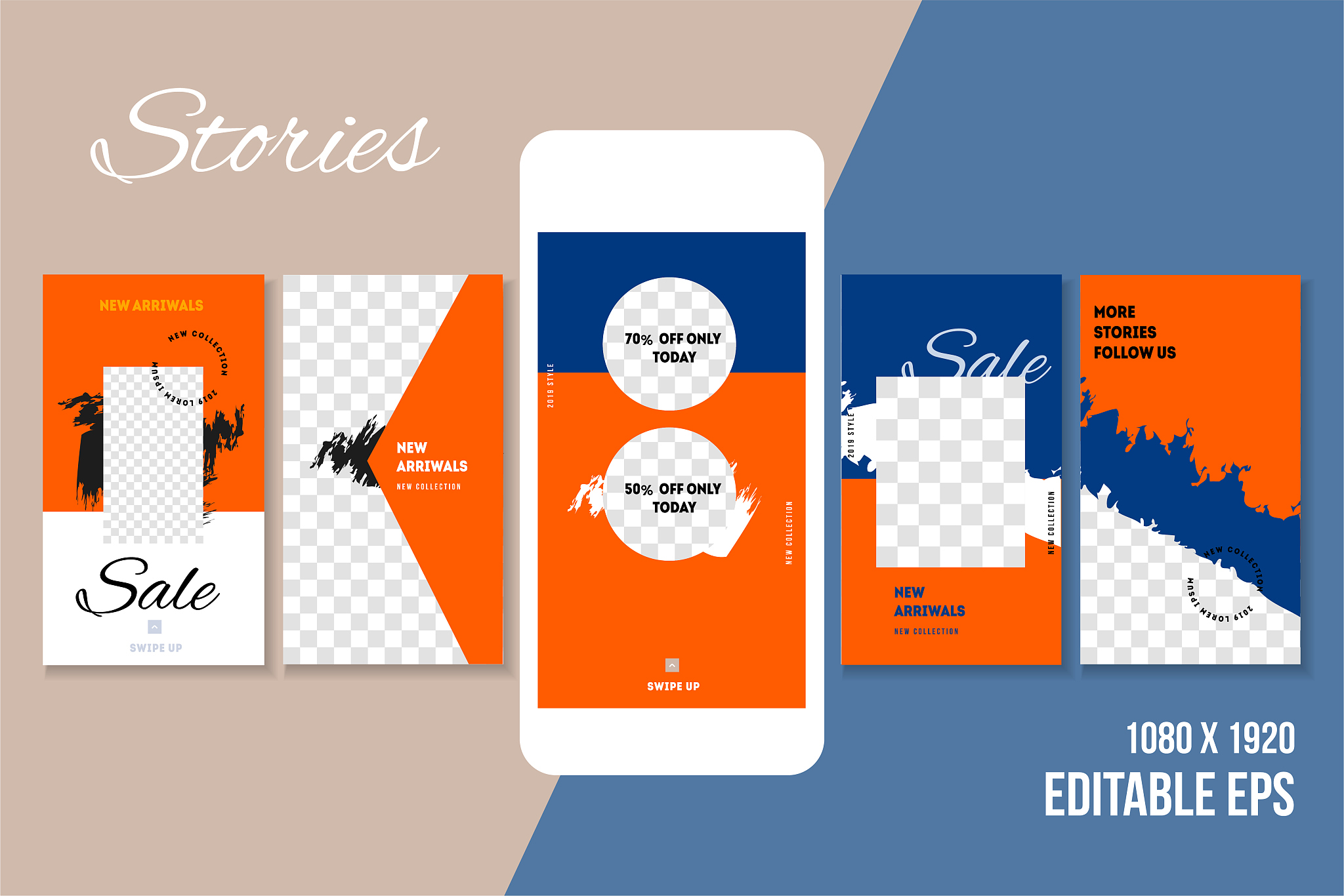 editable social media stories vector template