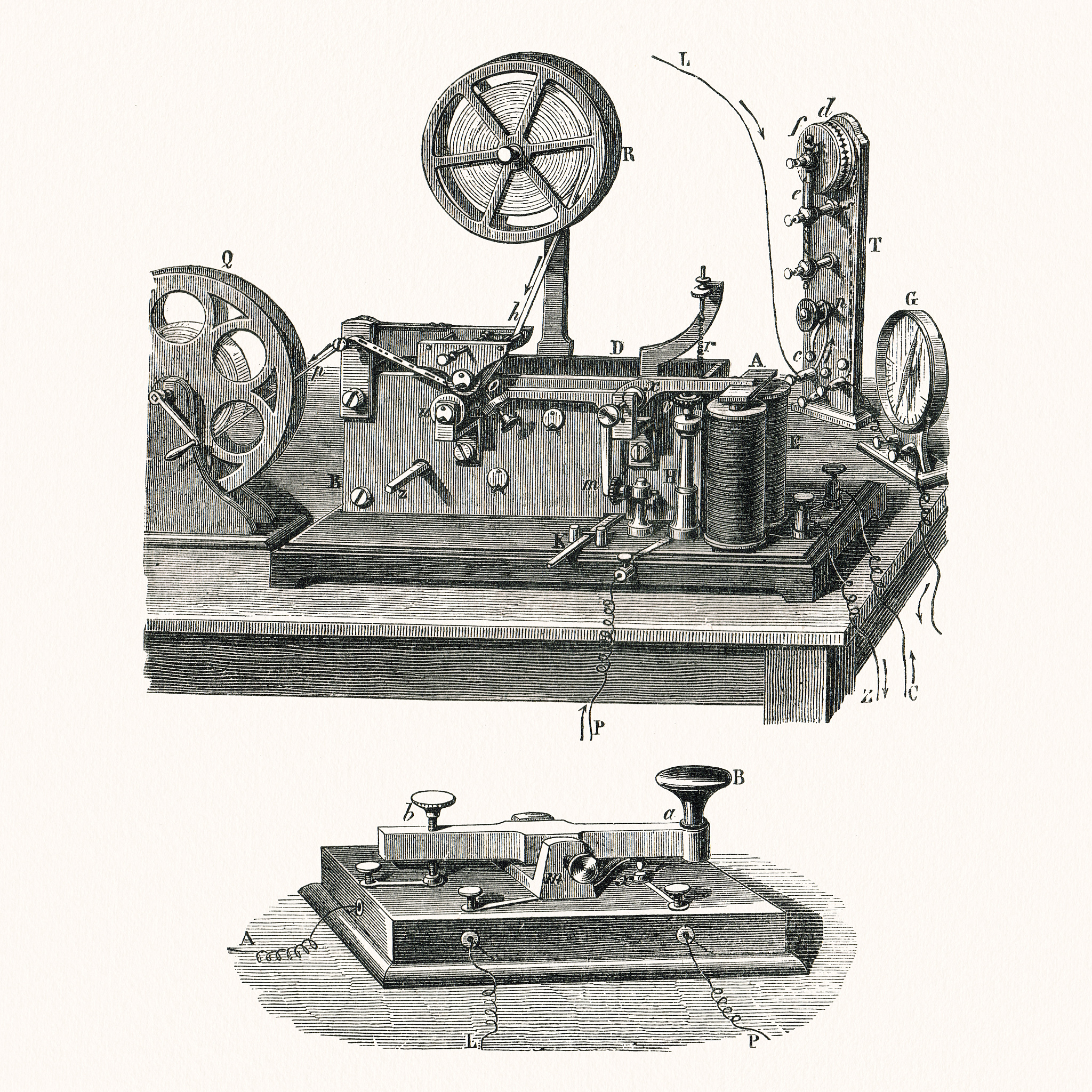 electric morse telegraph of 19 century