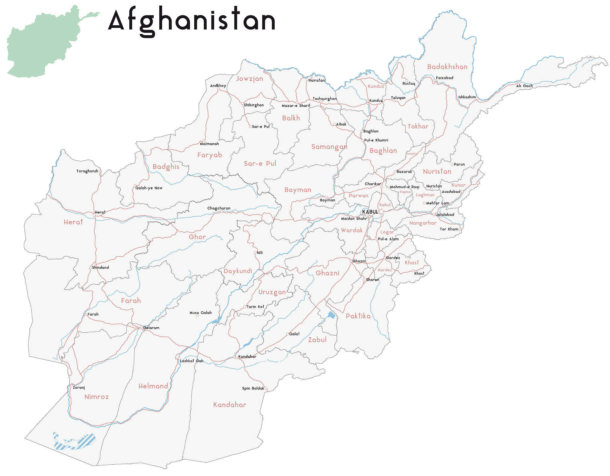large map afghanistan
