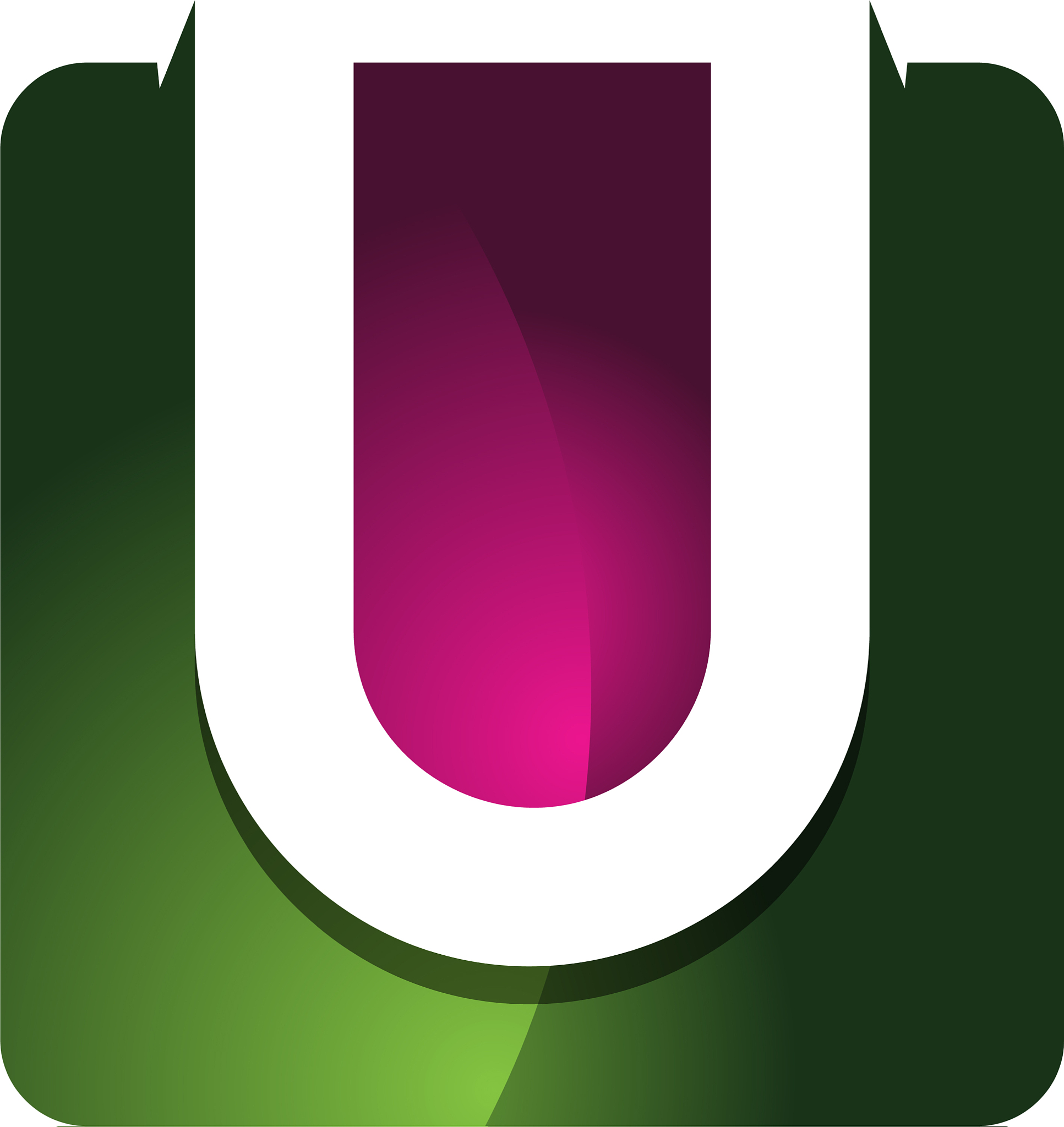 u 3d colorful square letter logo icon design