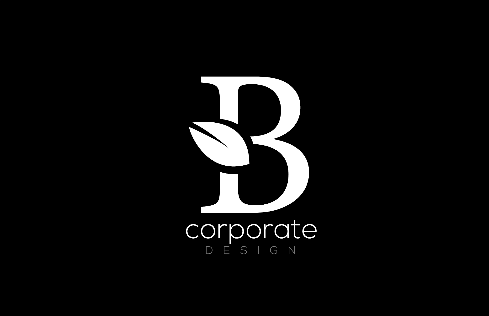 black and white b letter alphabet leaf logo icon