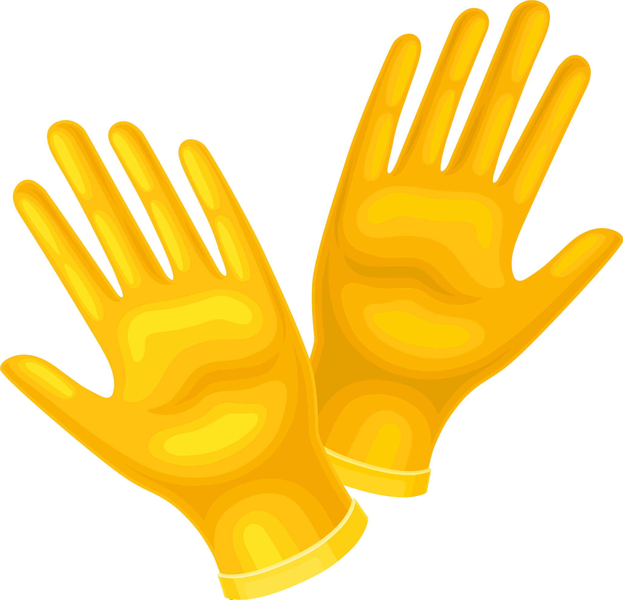 yellow rubber garden gloves as protection against